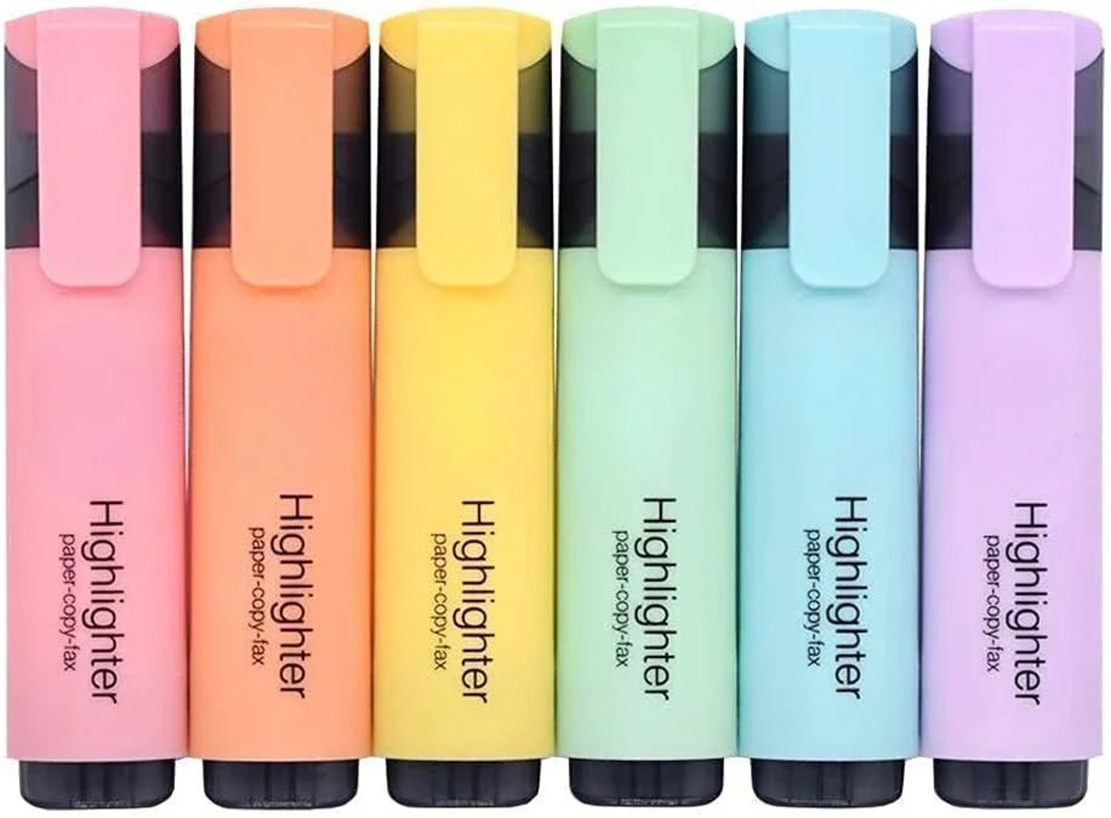 Pastel Chisel Tip Highlighter Marker Set  6 Soft Color Study  Office Highlight Pens 6