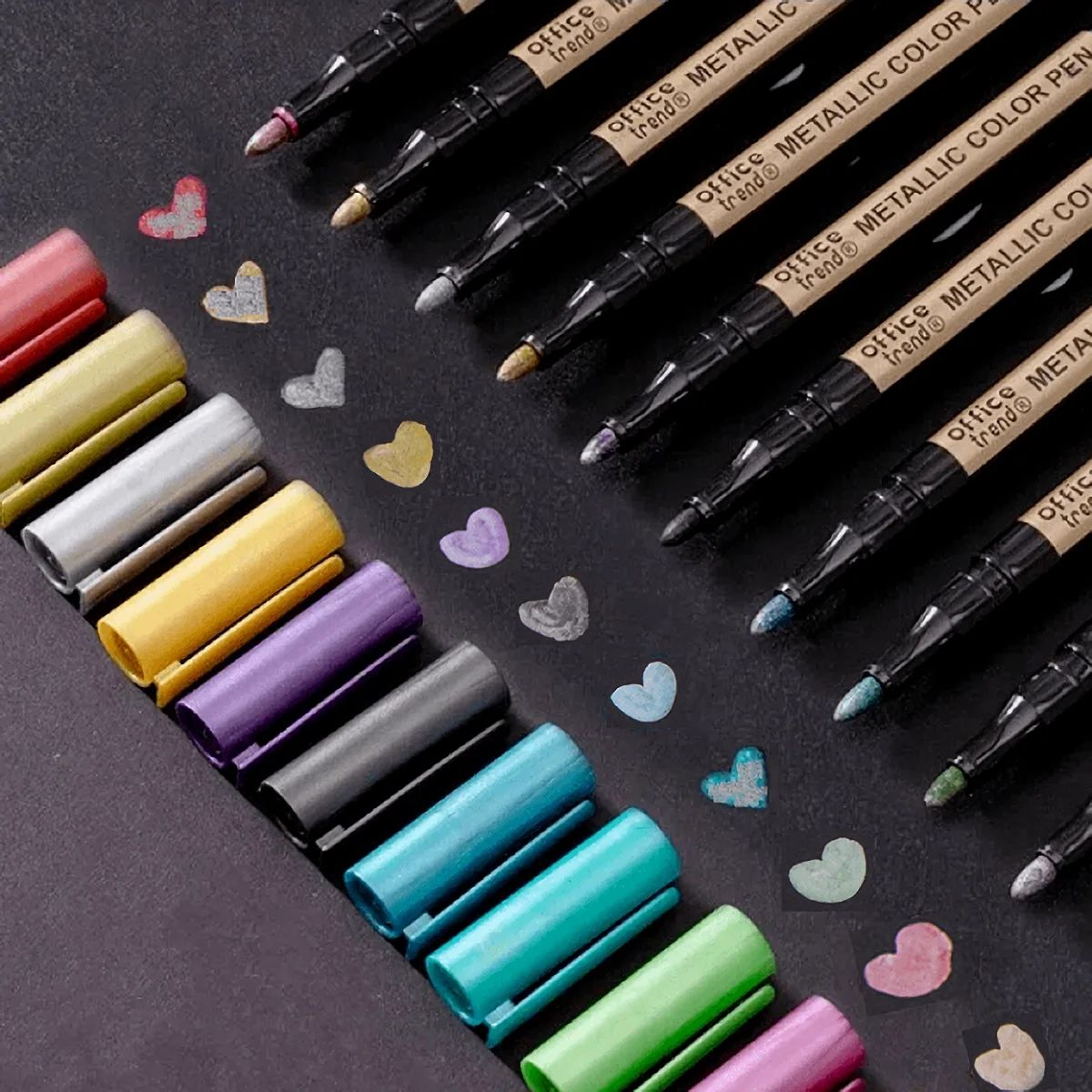 10Piece Metallic Paint Marker Pen Set  Waterproof Fine Tip Markers For Rock Glass  DIY Crafts 0