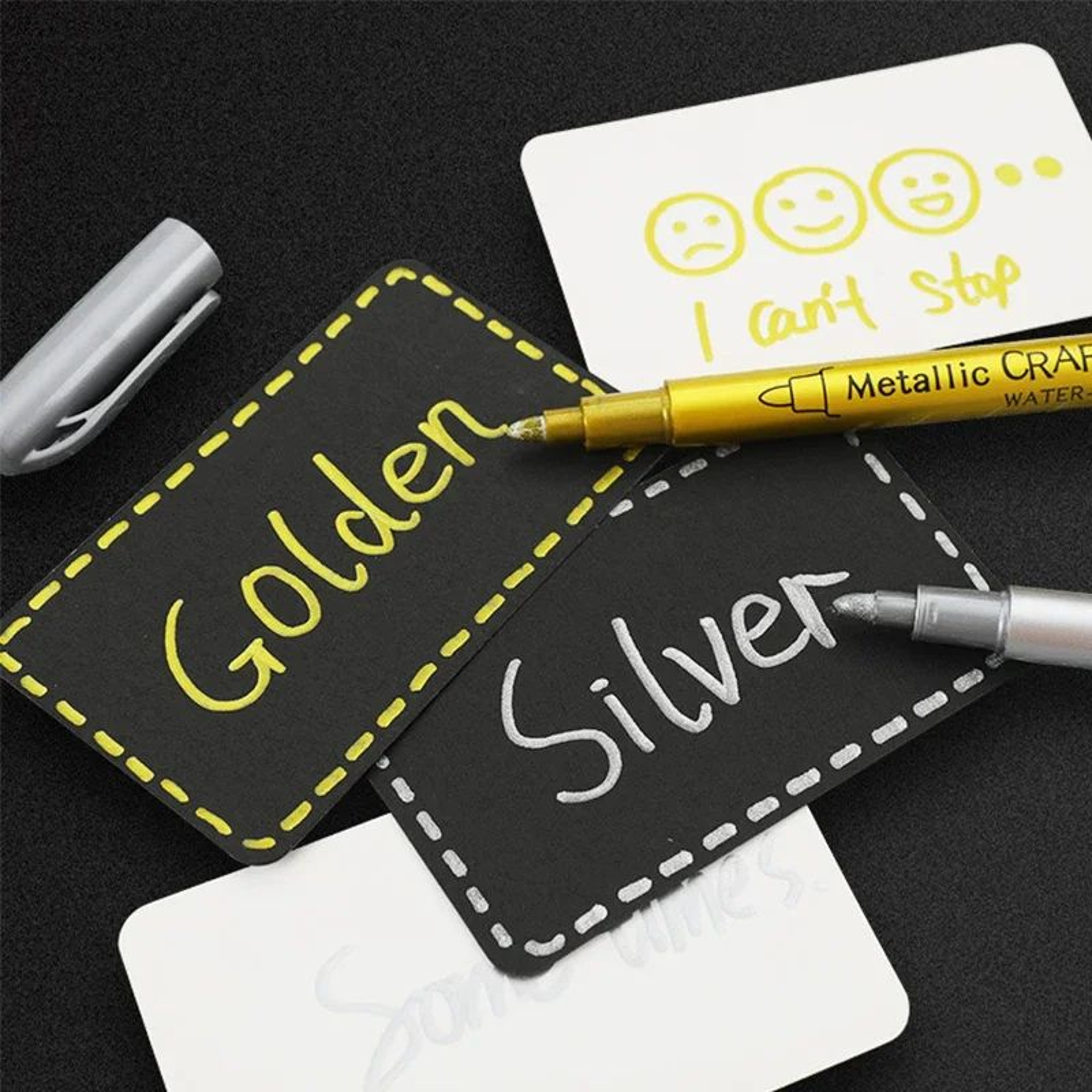 Permanent Gold  Silver Metallic Marker Pens  Shiny Art Markers For Crafts Scrapbooking  DIY Project 5