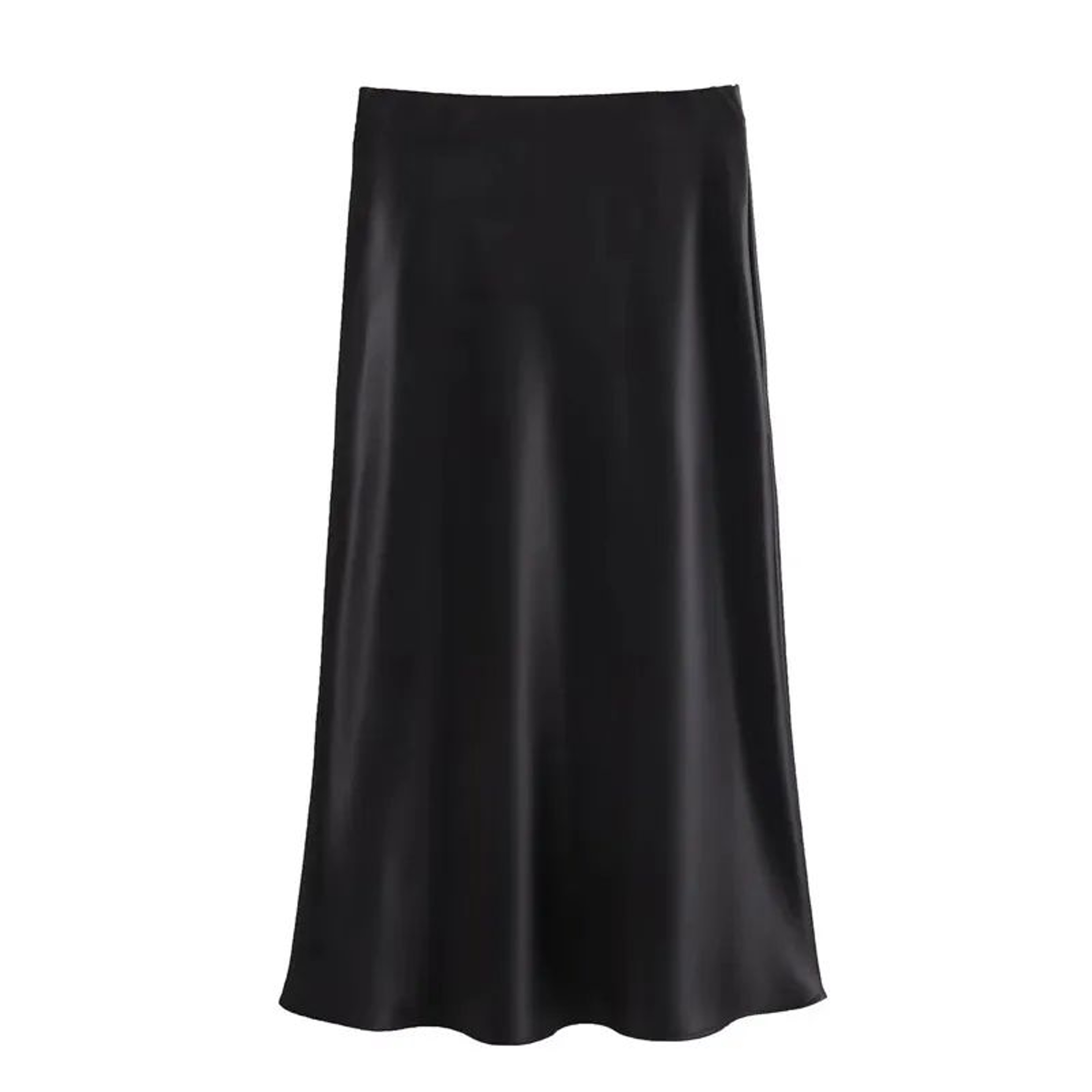 Womens High Waist Satin Midi Skirt  Elegant Office Lady Summer Skirt MidCalf Length 7