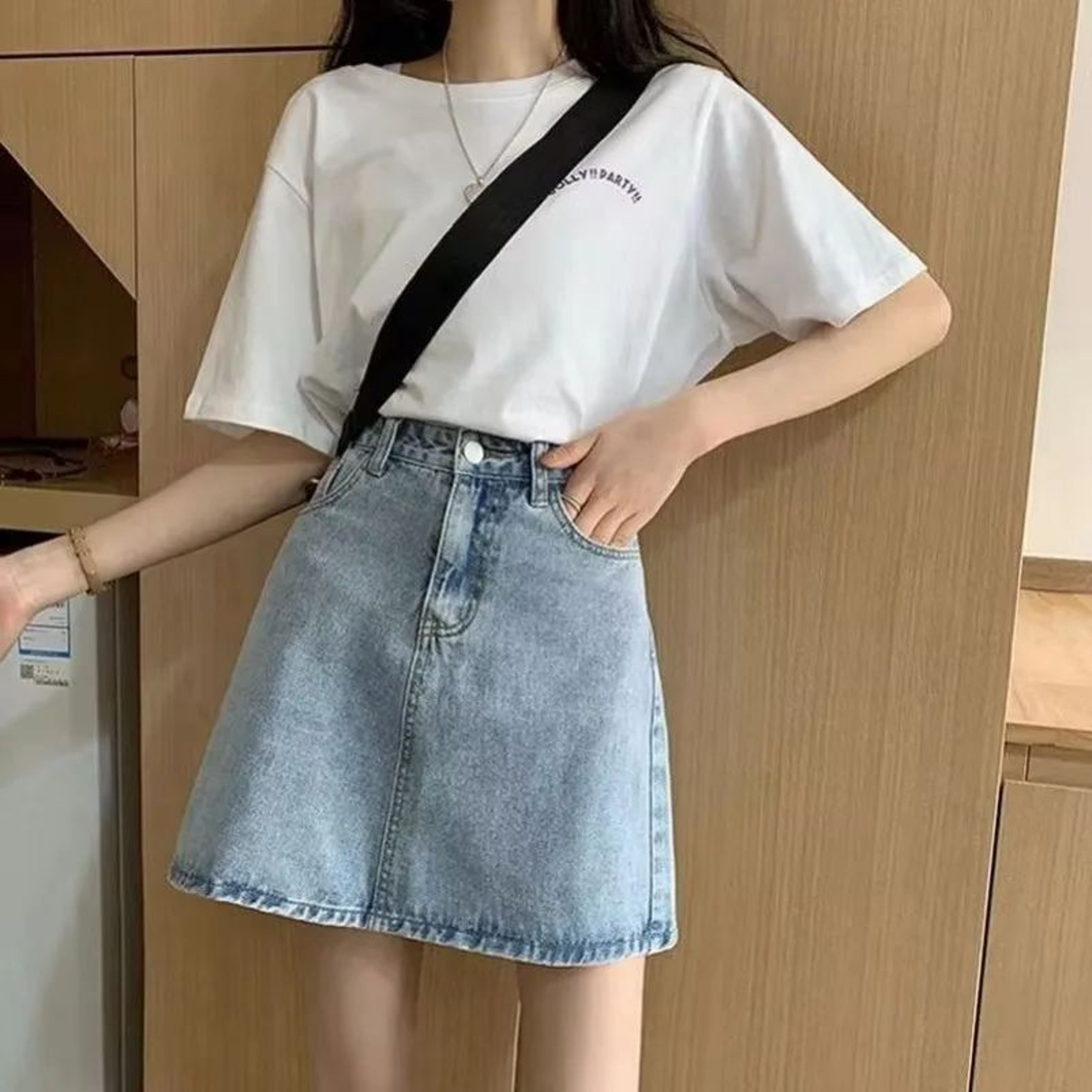 Womens High Waist Denim Mini Skirt  Slim Fit Y2K Jean Skirt With Pockets 3