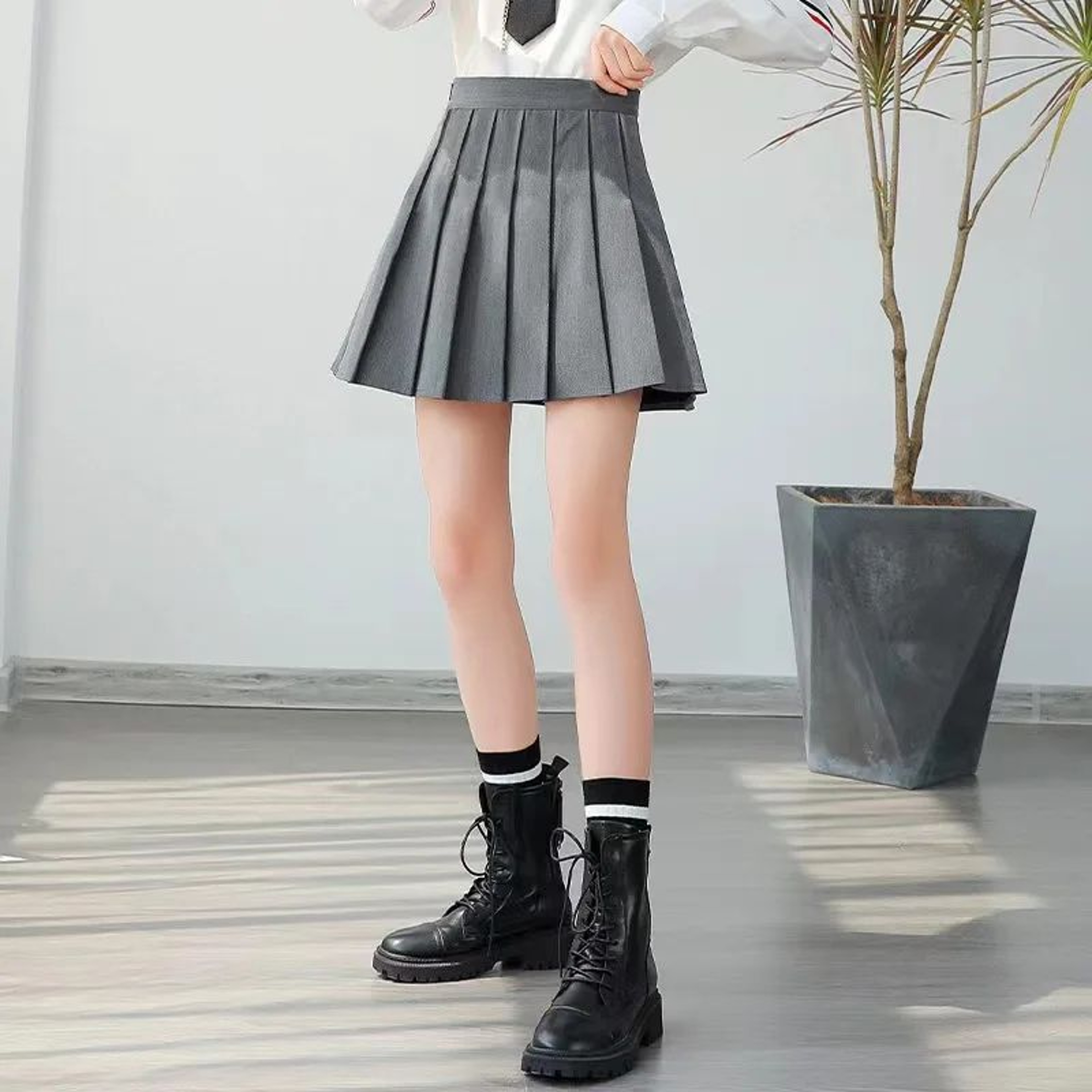 Womens High Waist Pleated Tennis Mini Skirt  Korean Style Vintage Summer Dance Skirt 13