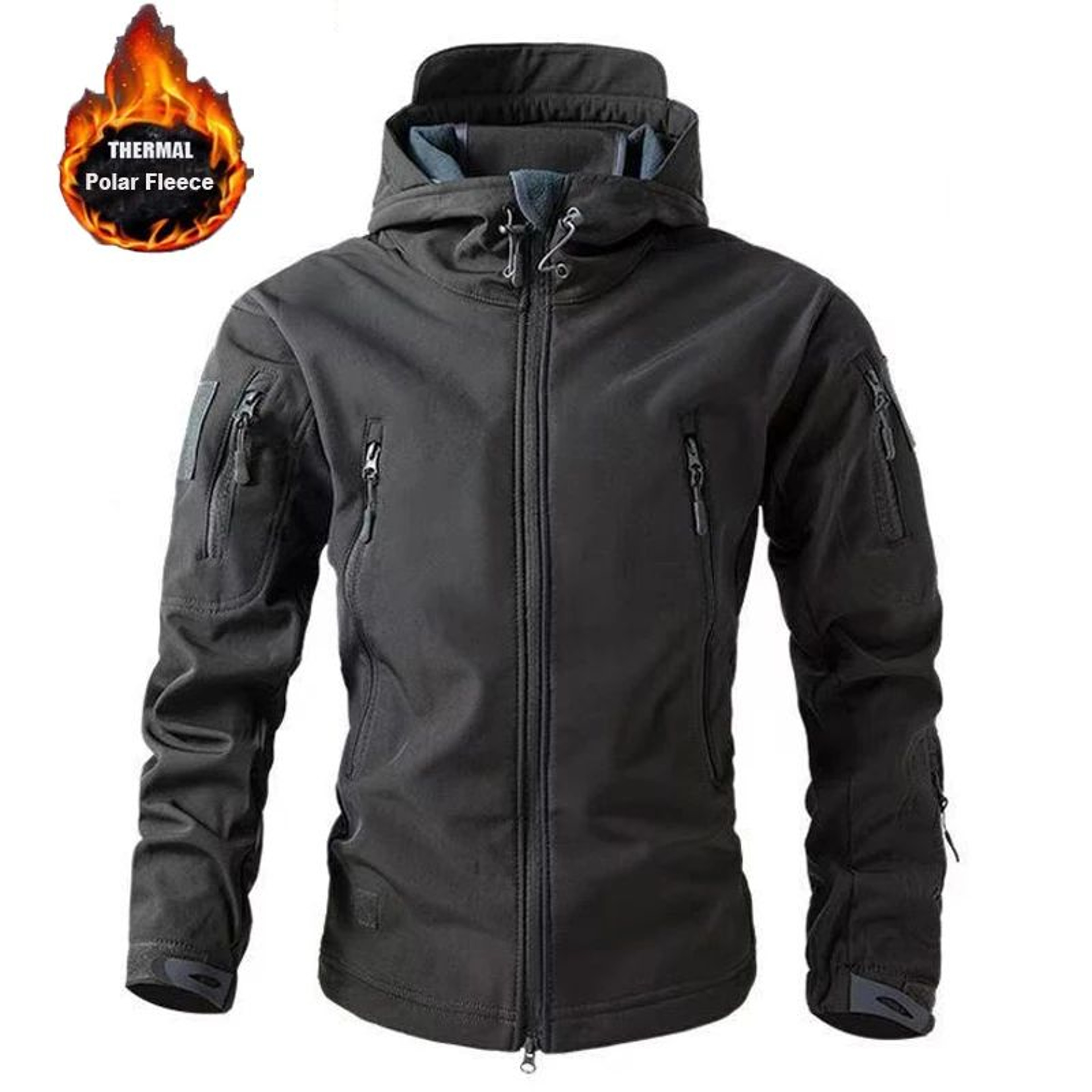 Mens Windproof Softshell Fleece Jacket  Thermal Outdoor Hiking  Camping Cargo Coat 8