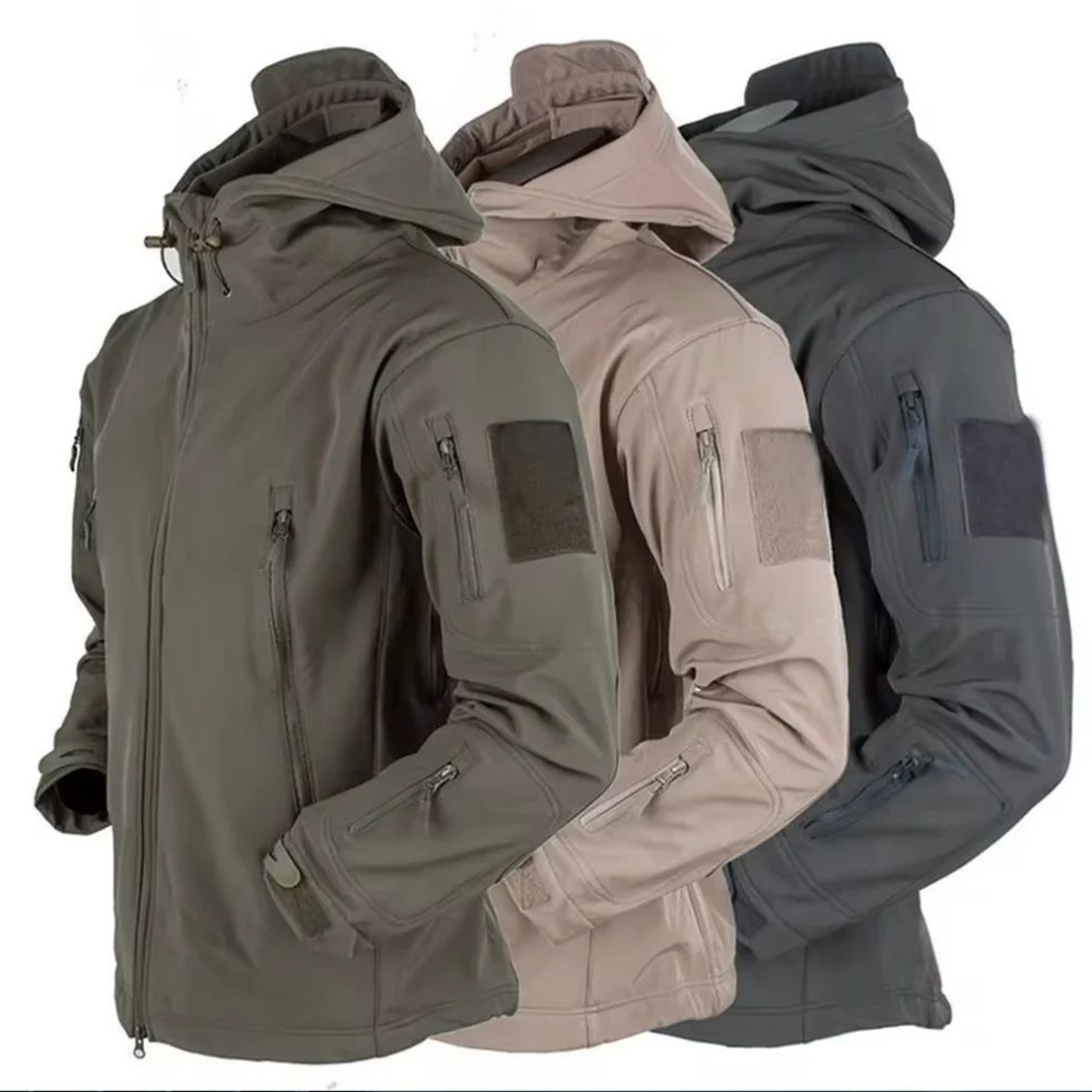 Mens Tactical Shark Skin Soft Shell Jacket  Windproof Waterproof Military Hooded Combat Bomber Coat 0