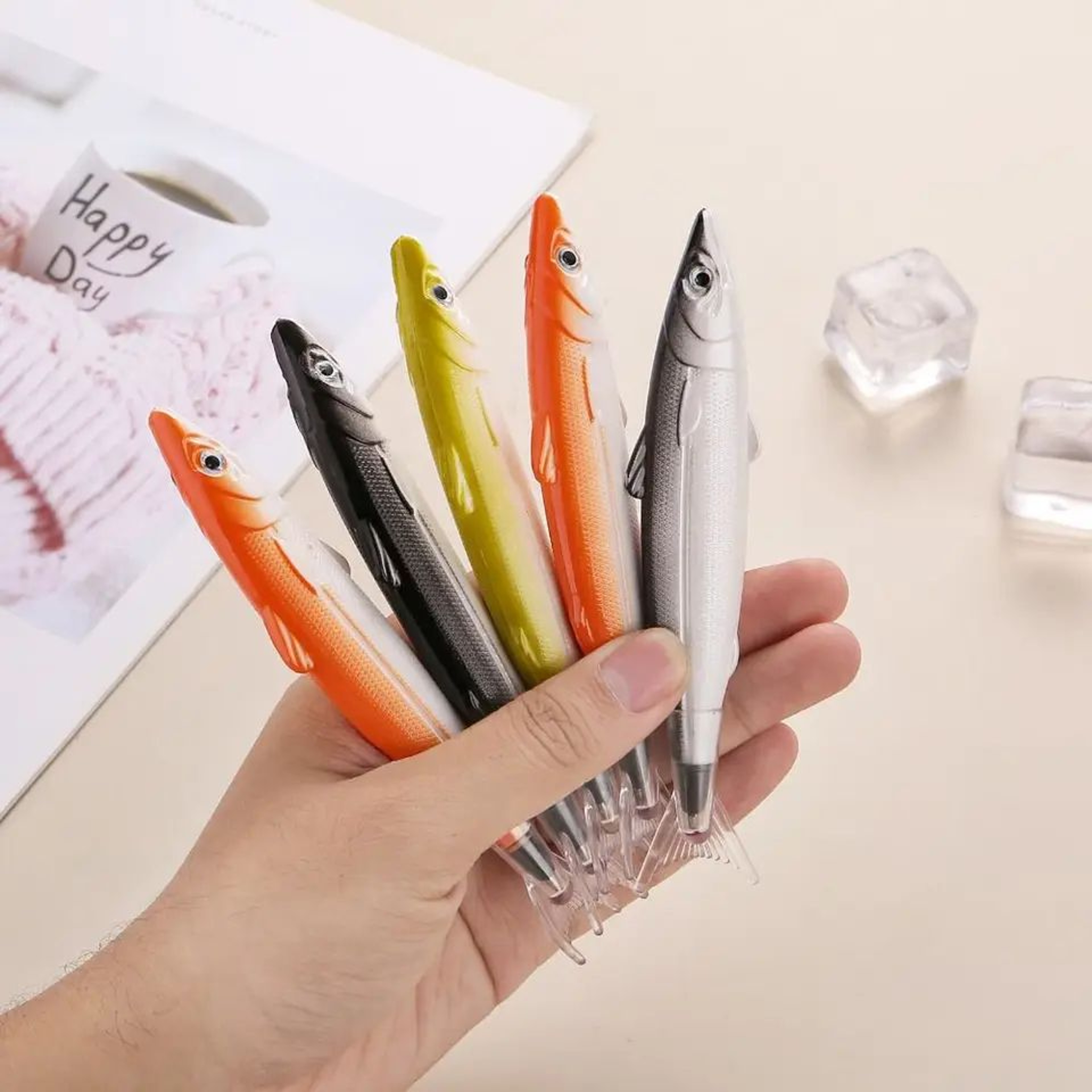 Salt Fish Shape Ballpoint Pen  Creative Fish Novelty Writing Pen For School Office  Gifts 0
