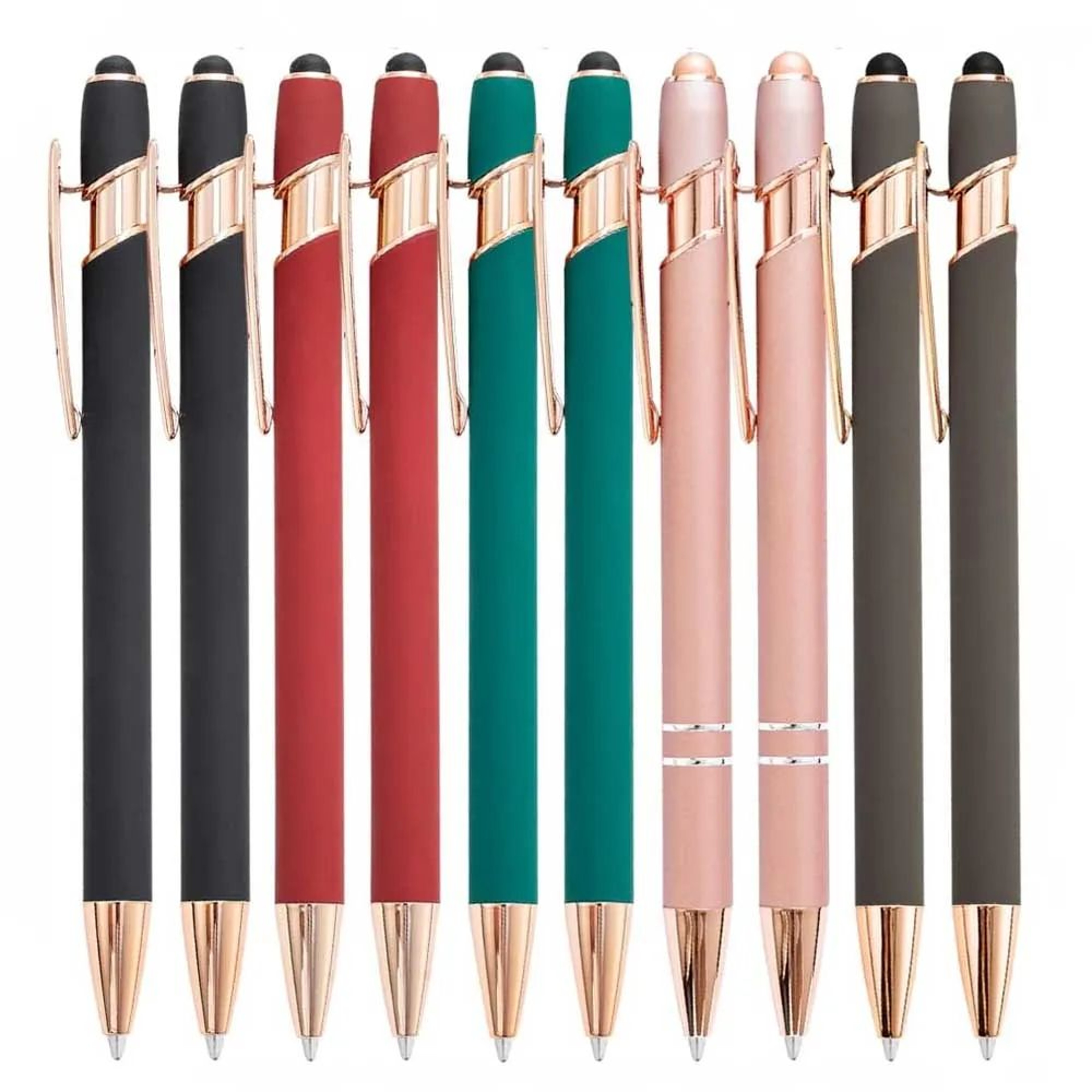 2in1 Stylus Ballpoint Pen Set  Metal Touchscreen  10mm Black Ink Writing Pens 7