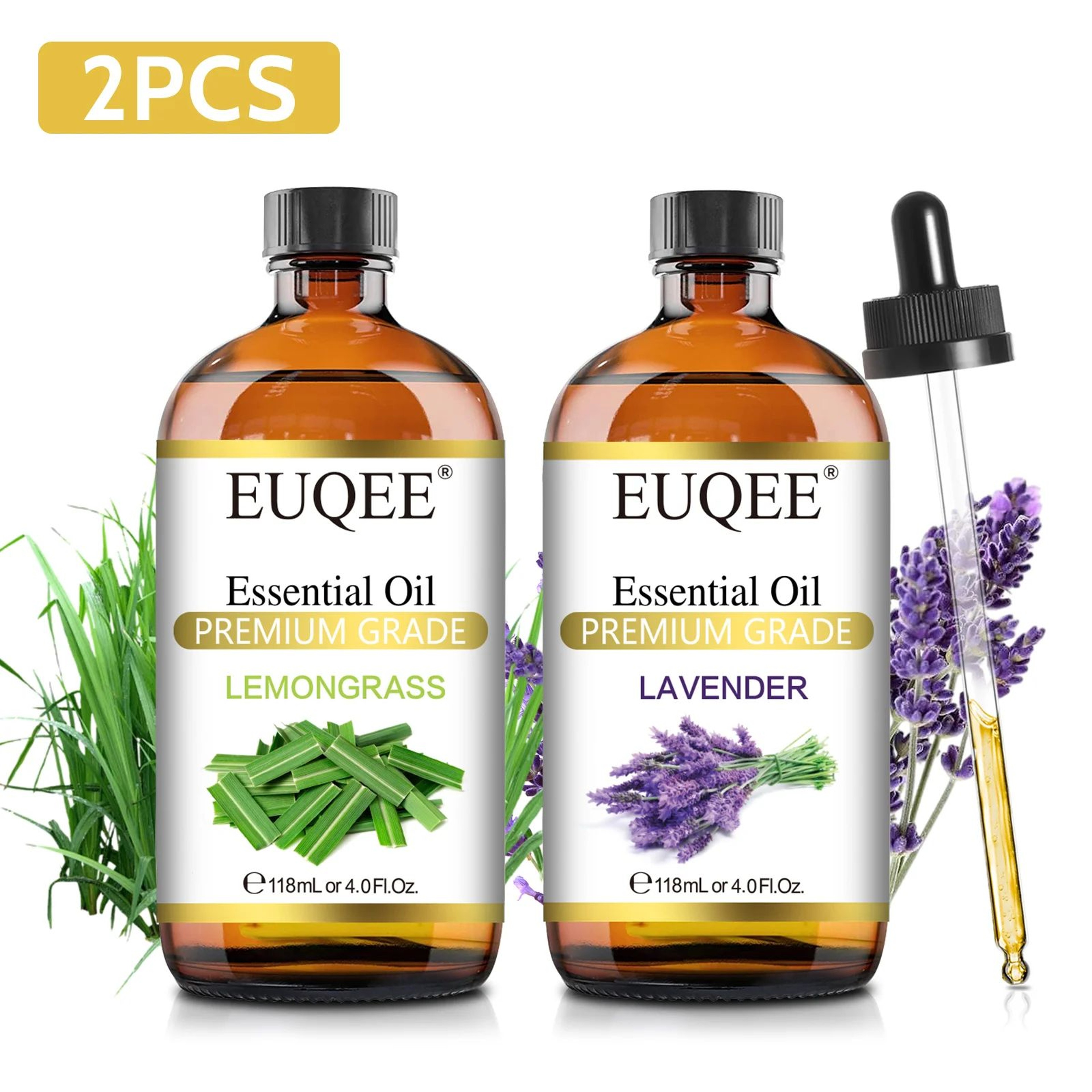 EUQEE 399 Fl Oz Essential Oil With Glass Dropper  Lavender Jasmine Eucalyptus Vanilla  Peppermint A 4