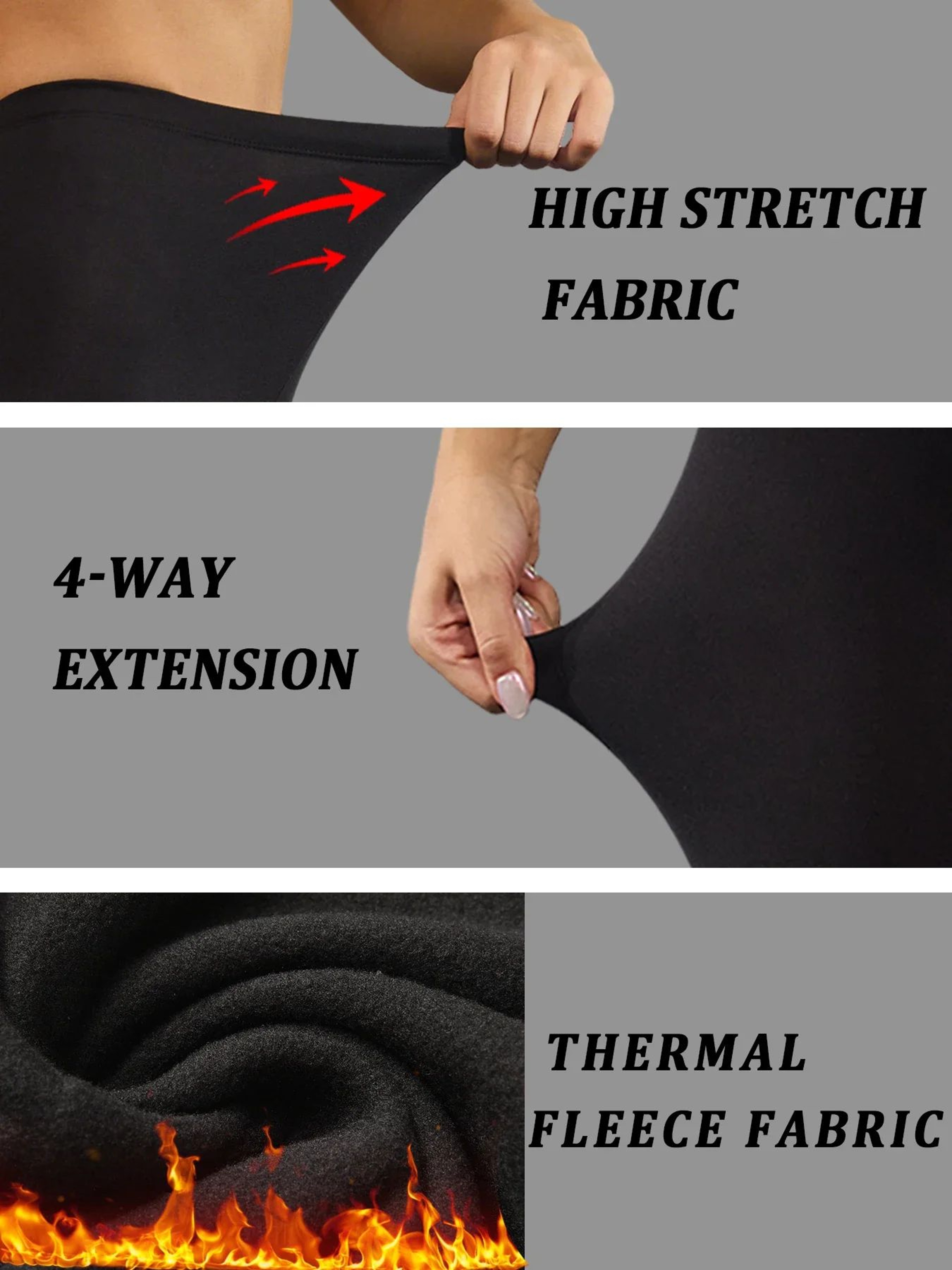 Plus Size Super Soft Fleece Lined Thermal Leggings  High Waisted Stretch Warm Yoga  Running Workout 2