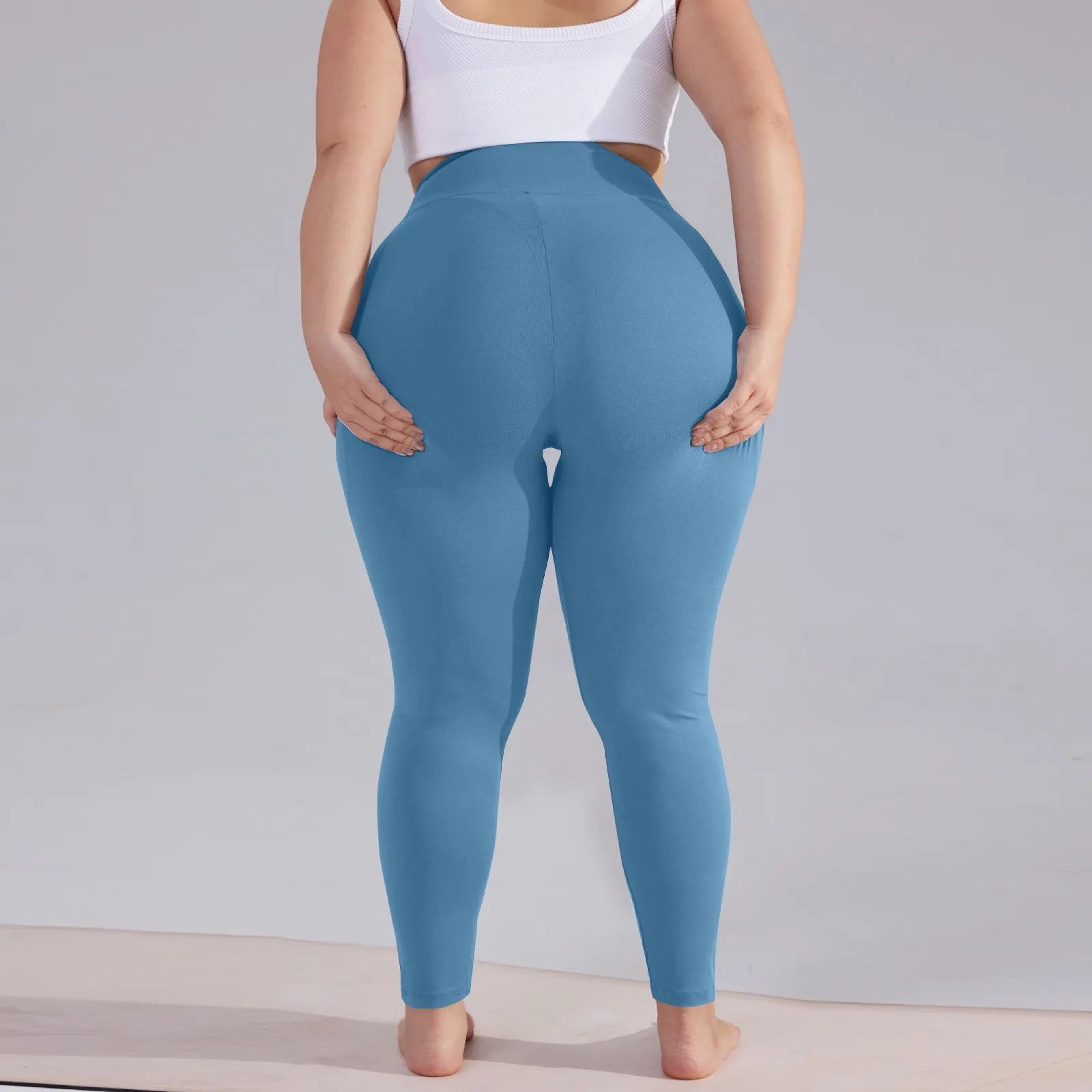Plus Size High Waisted Yoga Capri Leggings With Pockets  Hip Lift Athletic Workout Sports Pants For 2