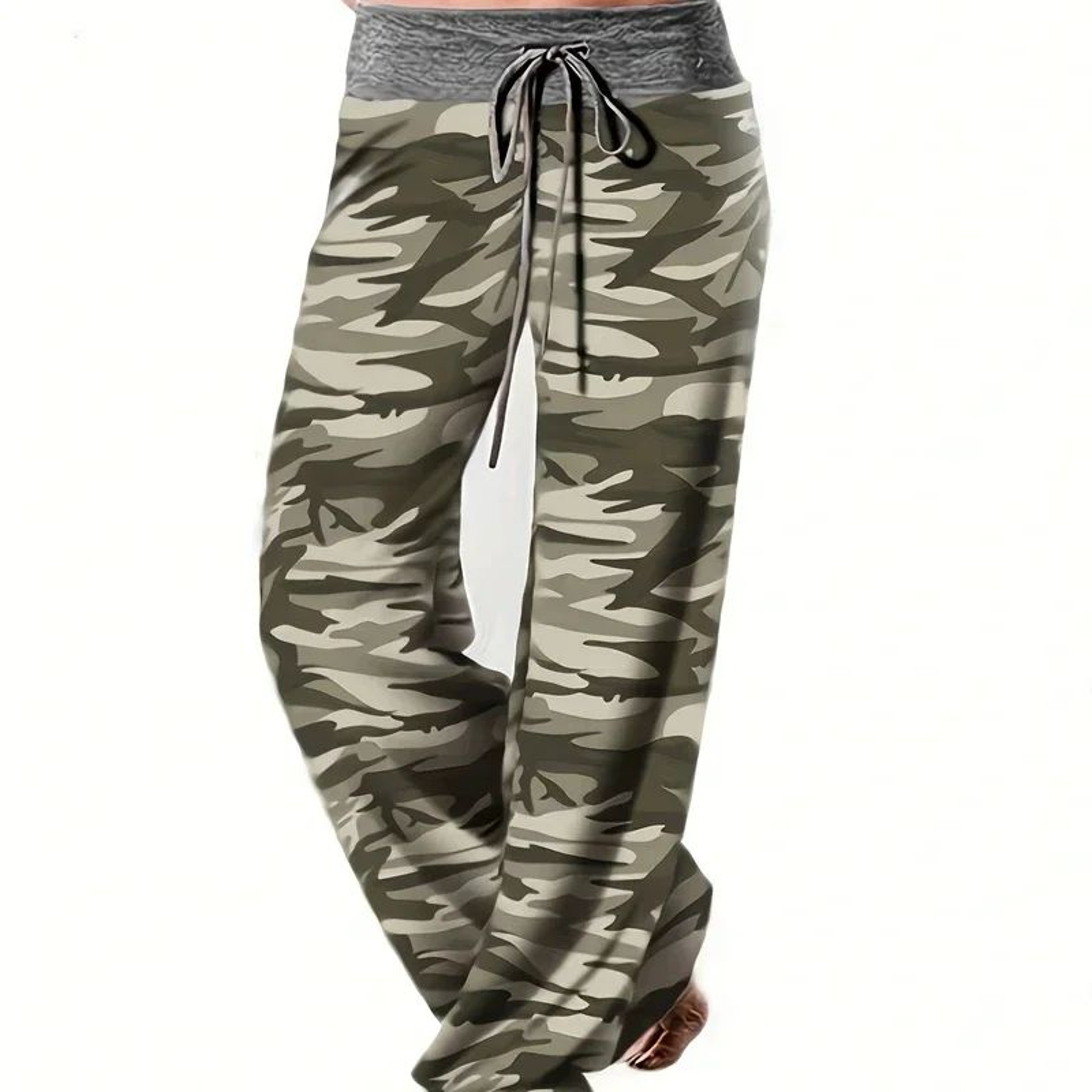 Womens Plus Size Floral Wide Leg Yoga Pants  Loose Fit Drawstring Casual Lounge Trousers 8