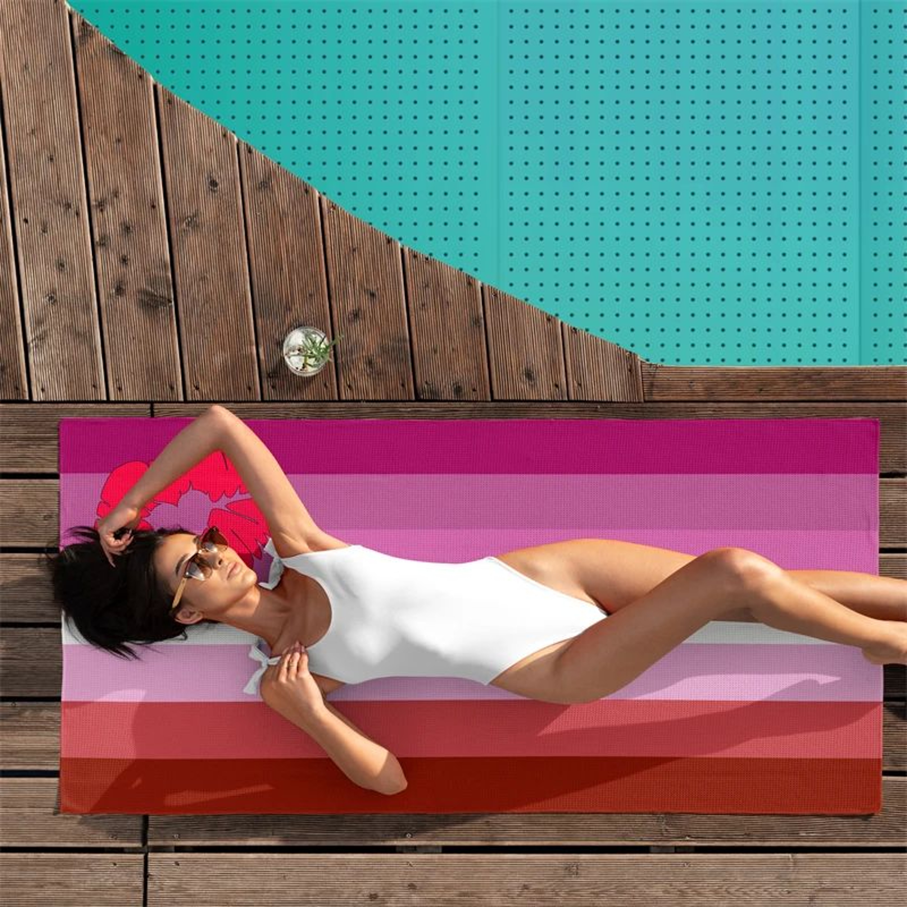 Rainbow LGBT Pride Microfiber Beach Towel  Lesbian Pride Flag Striped Waffle Towel 2