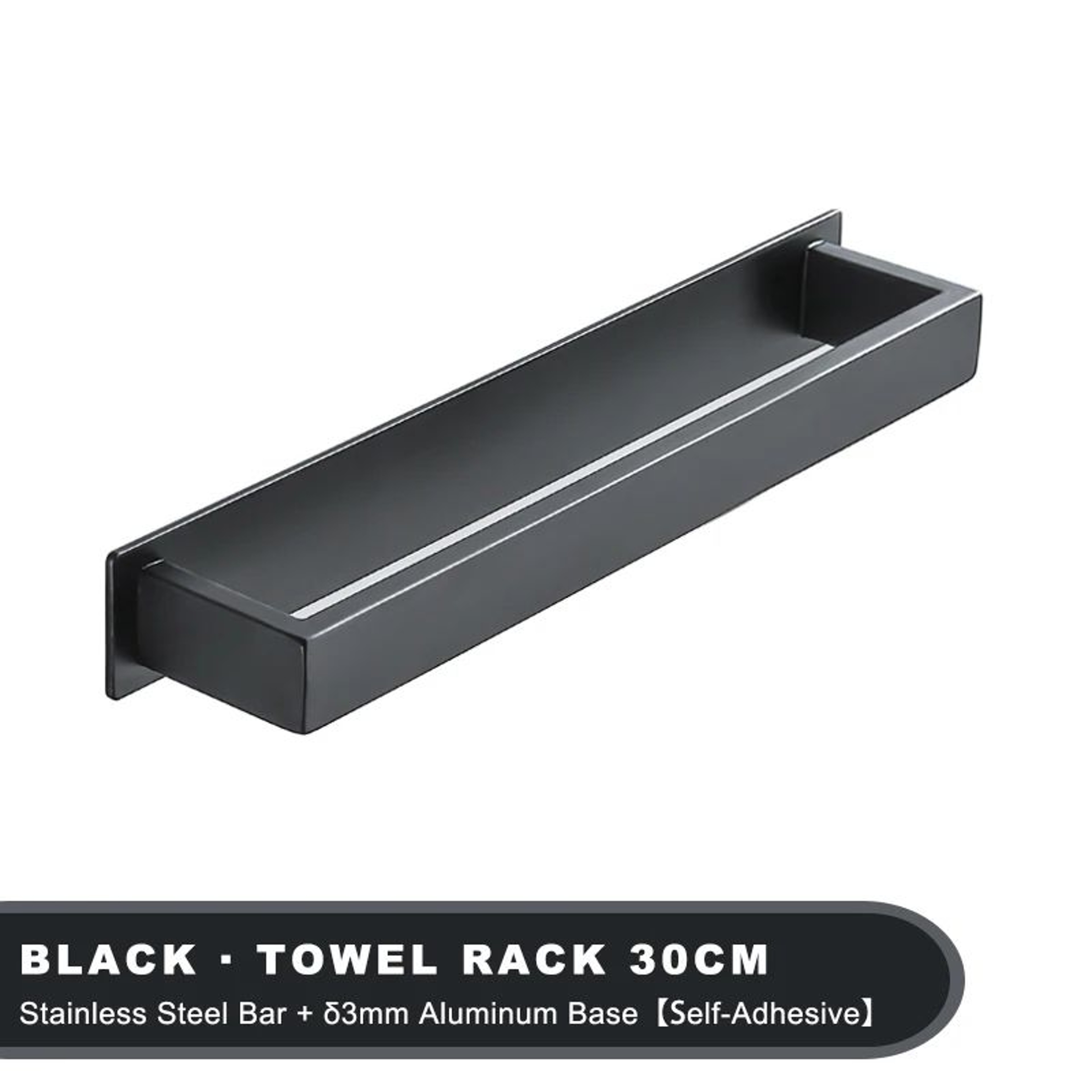 SelfAdhesive Stainless Steel Towel Rack  No Drill WallMount Bathroom  Kitchen Towel Holder 6