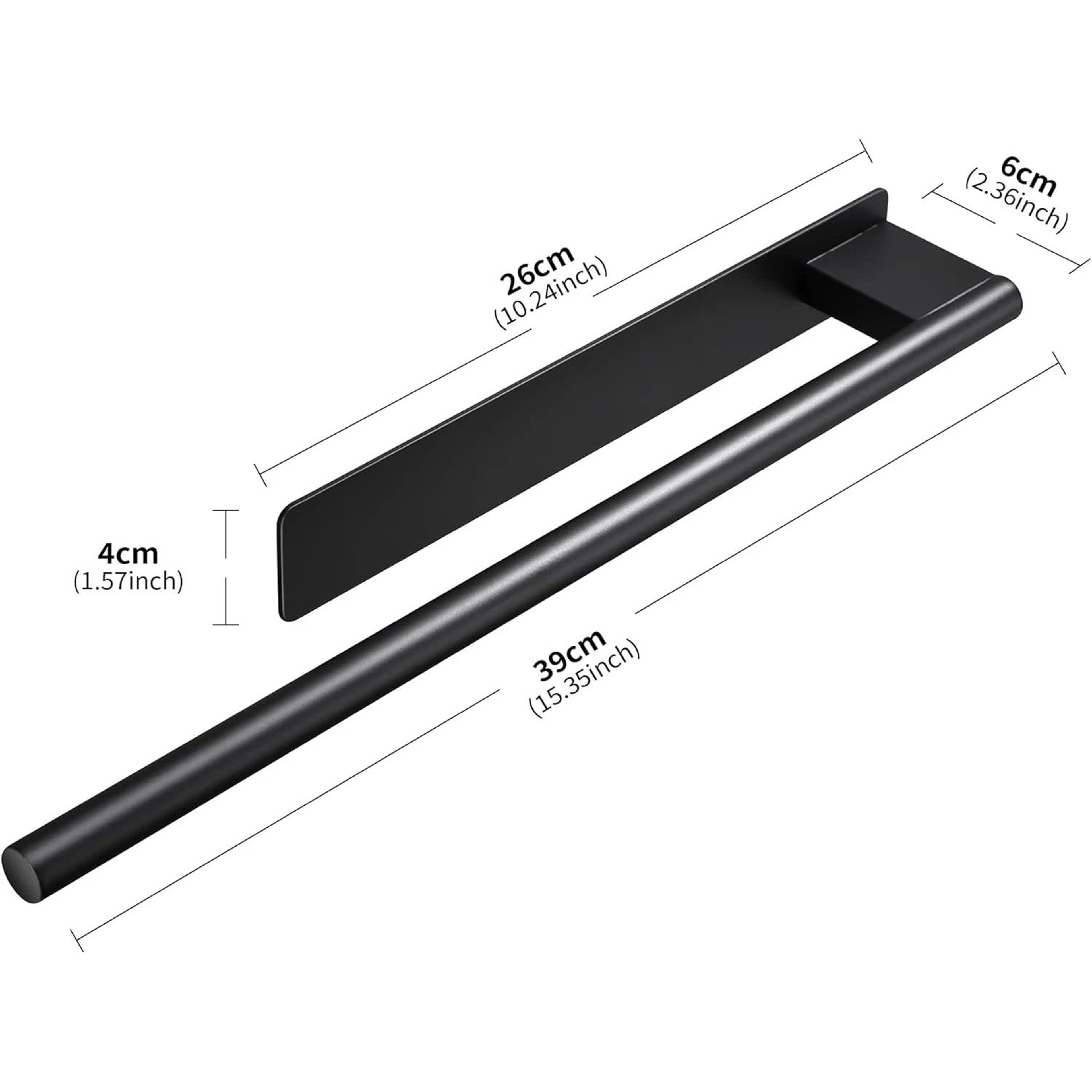NoDrill Stainless Steel Double Adhesive Towel Rack Wall Mounted 154 In Bathroom  Kitchen Towel Bar 6