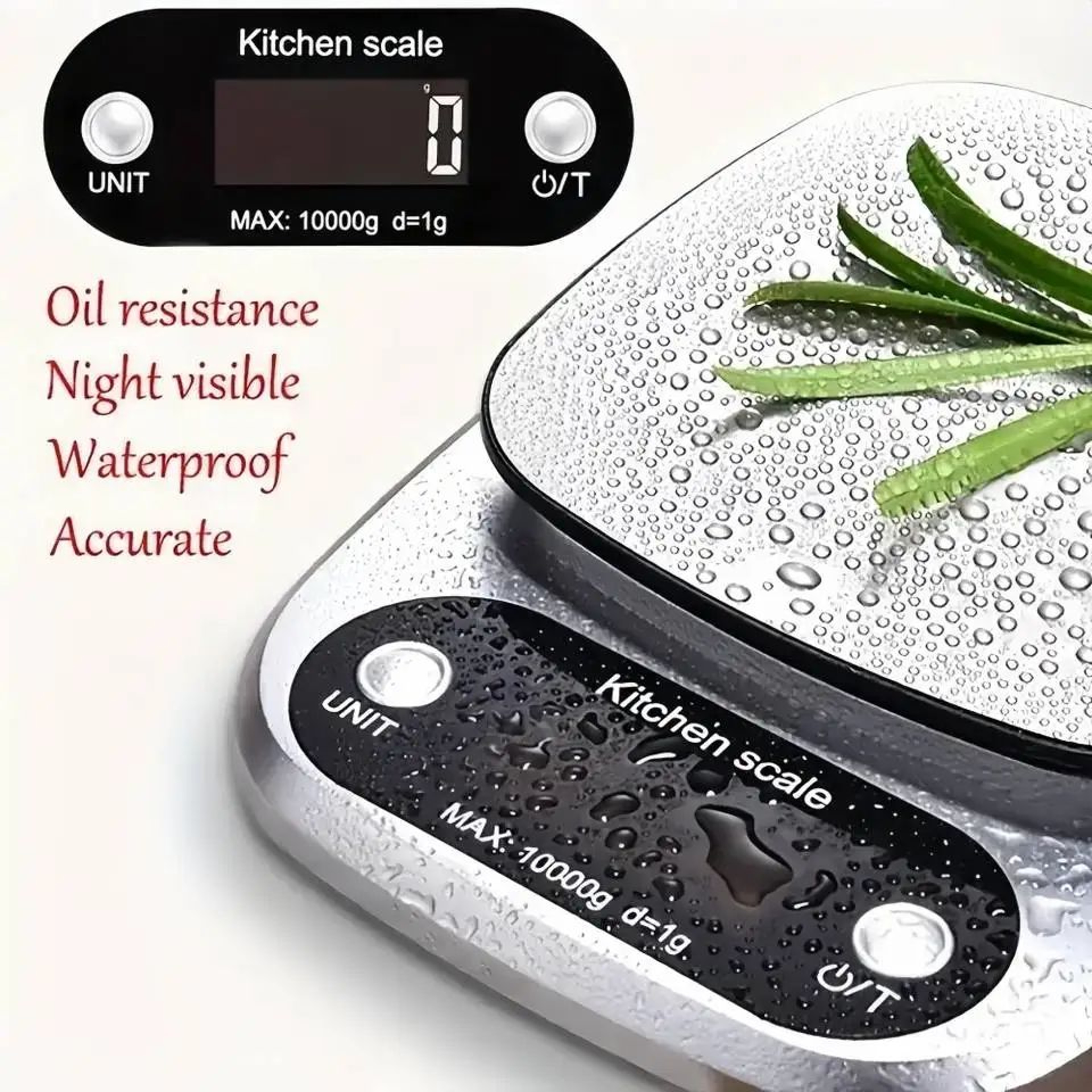 22 Lb Digital Kitchen Scale With Tare Function  Stainless Steel Food  Jewelry Weighing Scale With L 5