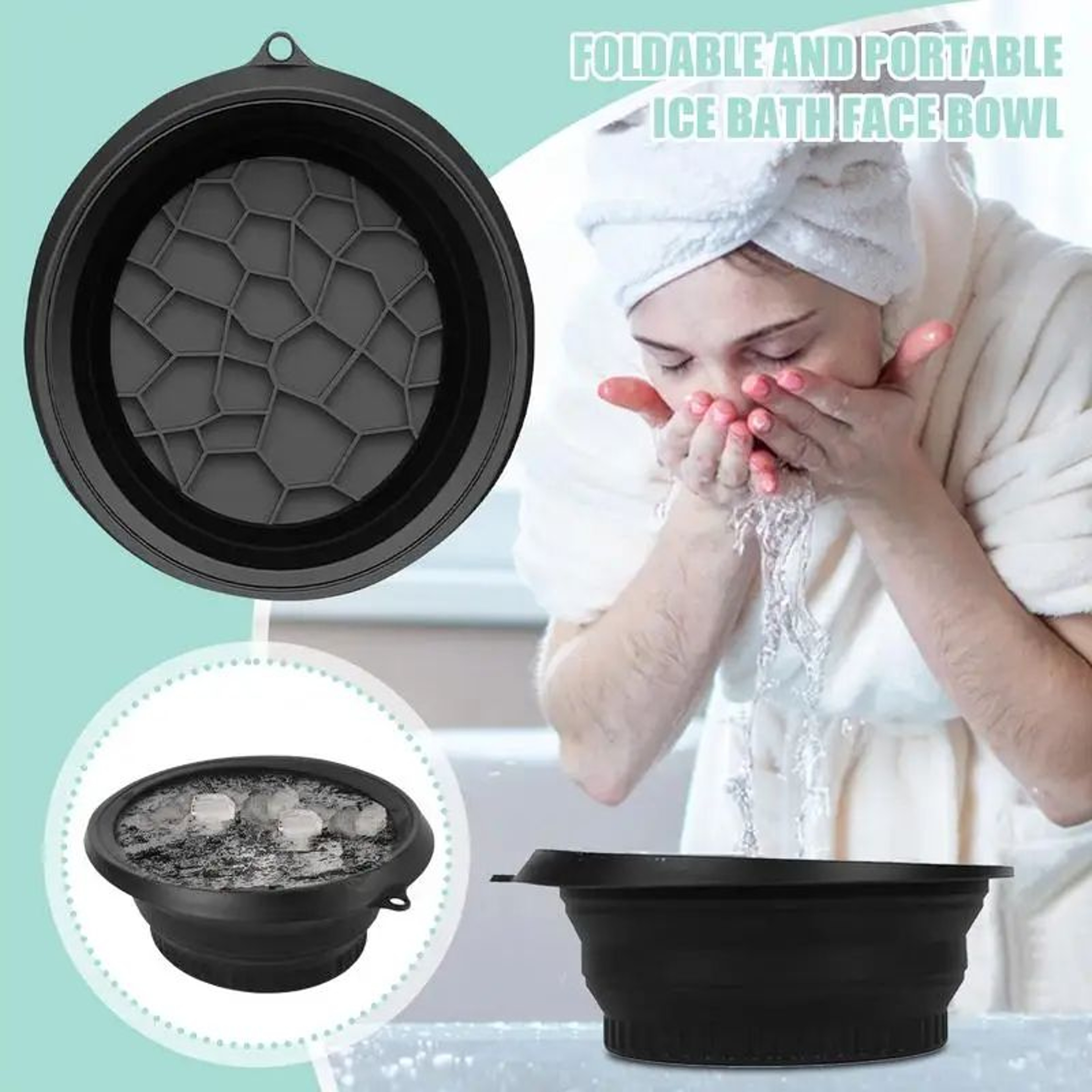 Foldable Silicone Face Ice Bath Bowl  Portable Facial Ice Plunge Basin For Skin Care  Puffiness Rel 3
