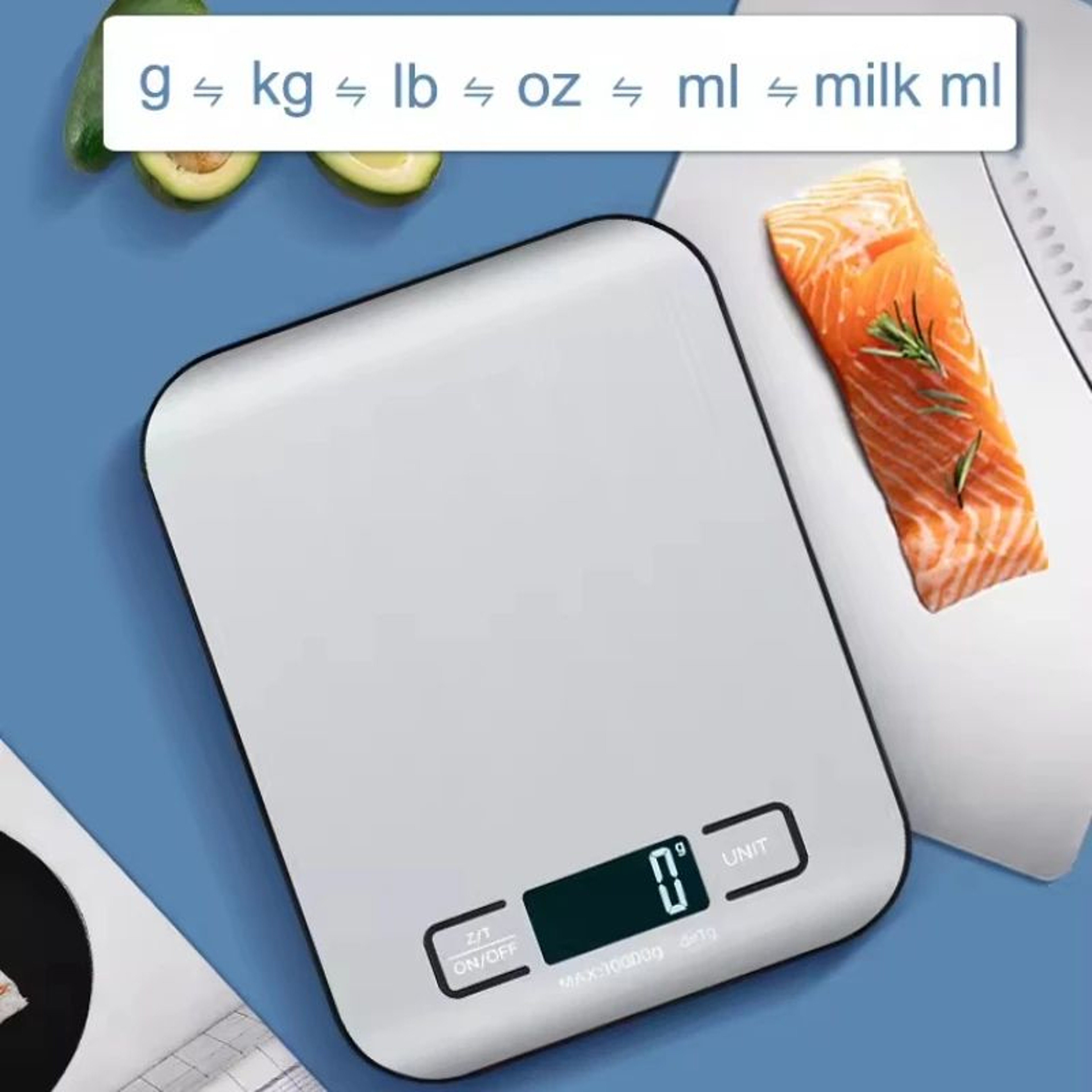 Digital Kitchen Scale 11 Lb 04 Oz Precision  Stainless Steel Food Weighing Scale With LED Display 5