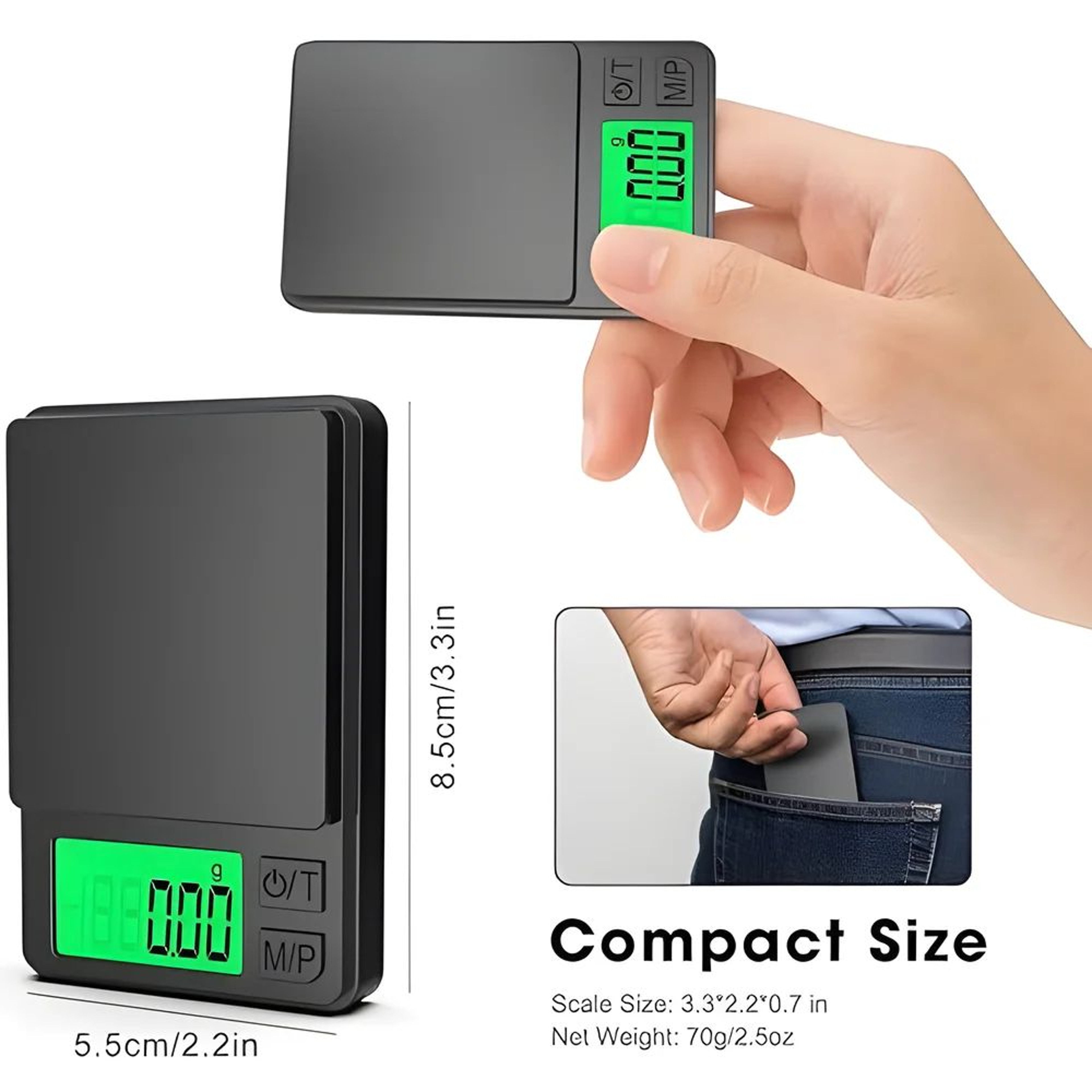 Precision Pocket Digital Scale 22 Lb 0035 Oz  Mini Gram  Jewelry Scale With Backlit LCD Display 4