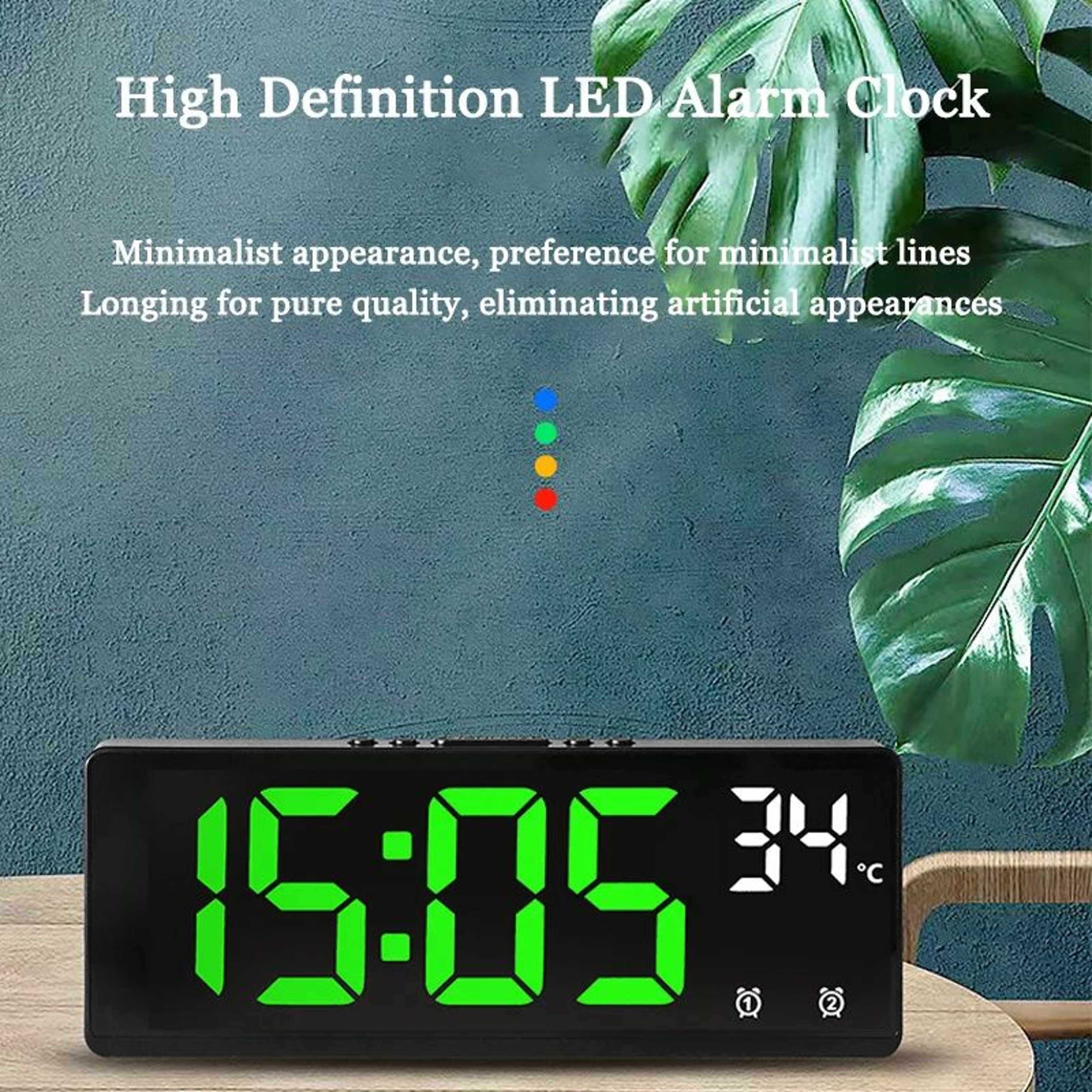 Voice Control LED Digital Alarm Clock  Dual Alarm Mirror Display Desk Clock With Temperature  Night 0