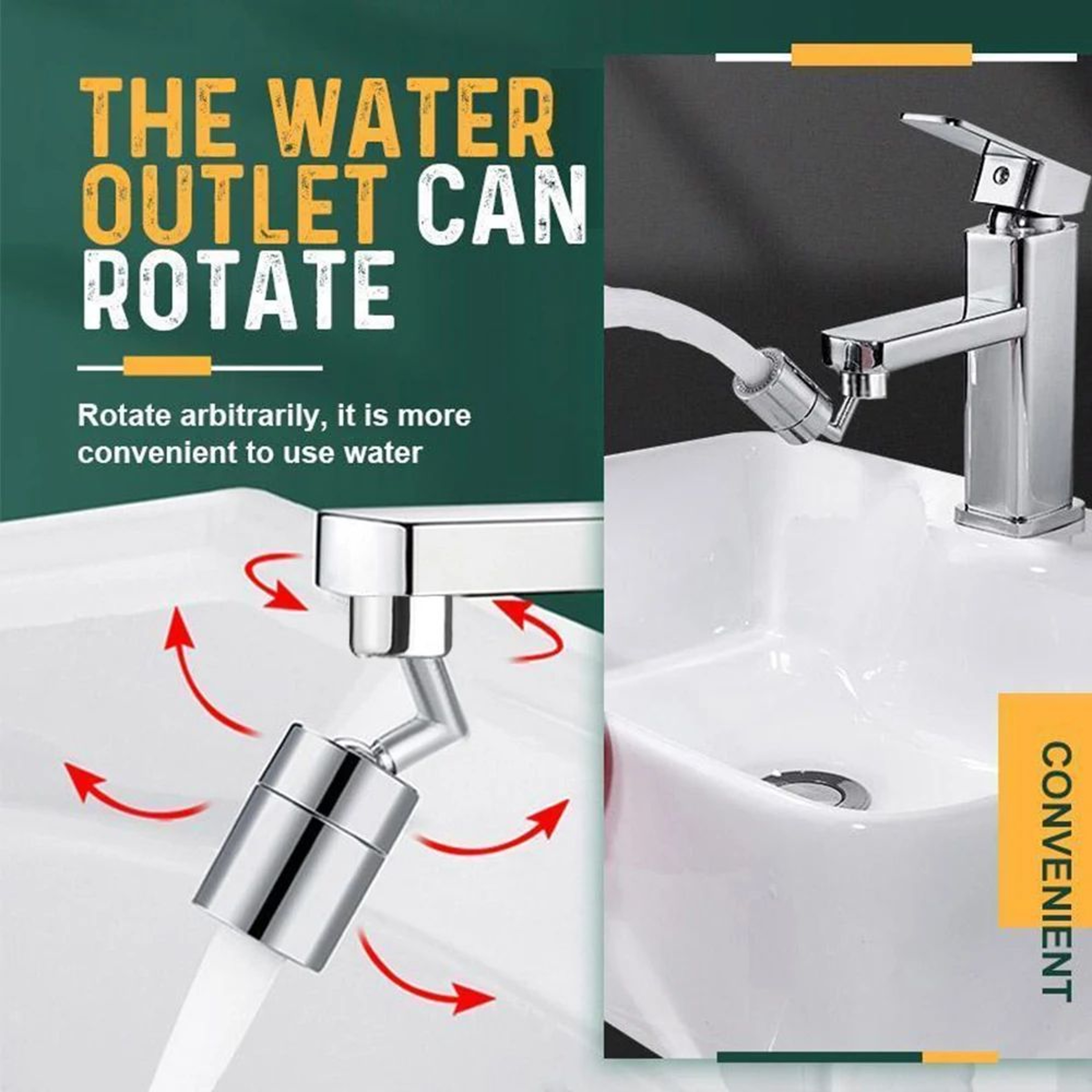 720 Rotatable Faucet Aerator  AntiSplash Water Saving Tap Nozzle Extender For Kitchen  Bathroom 5