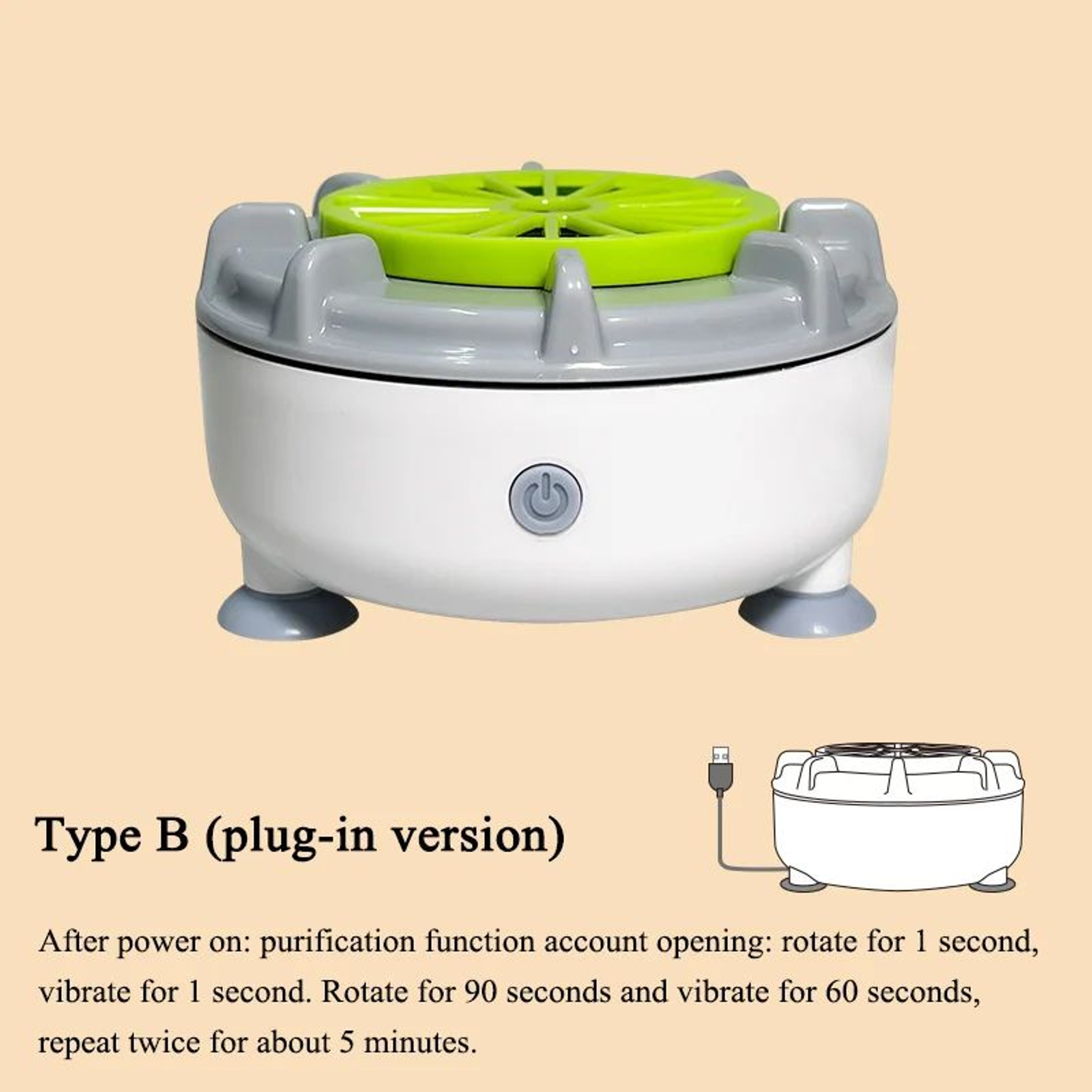 AquaWave USB Rechargeable Fruit  Vegetable Purifier Cleaner 7