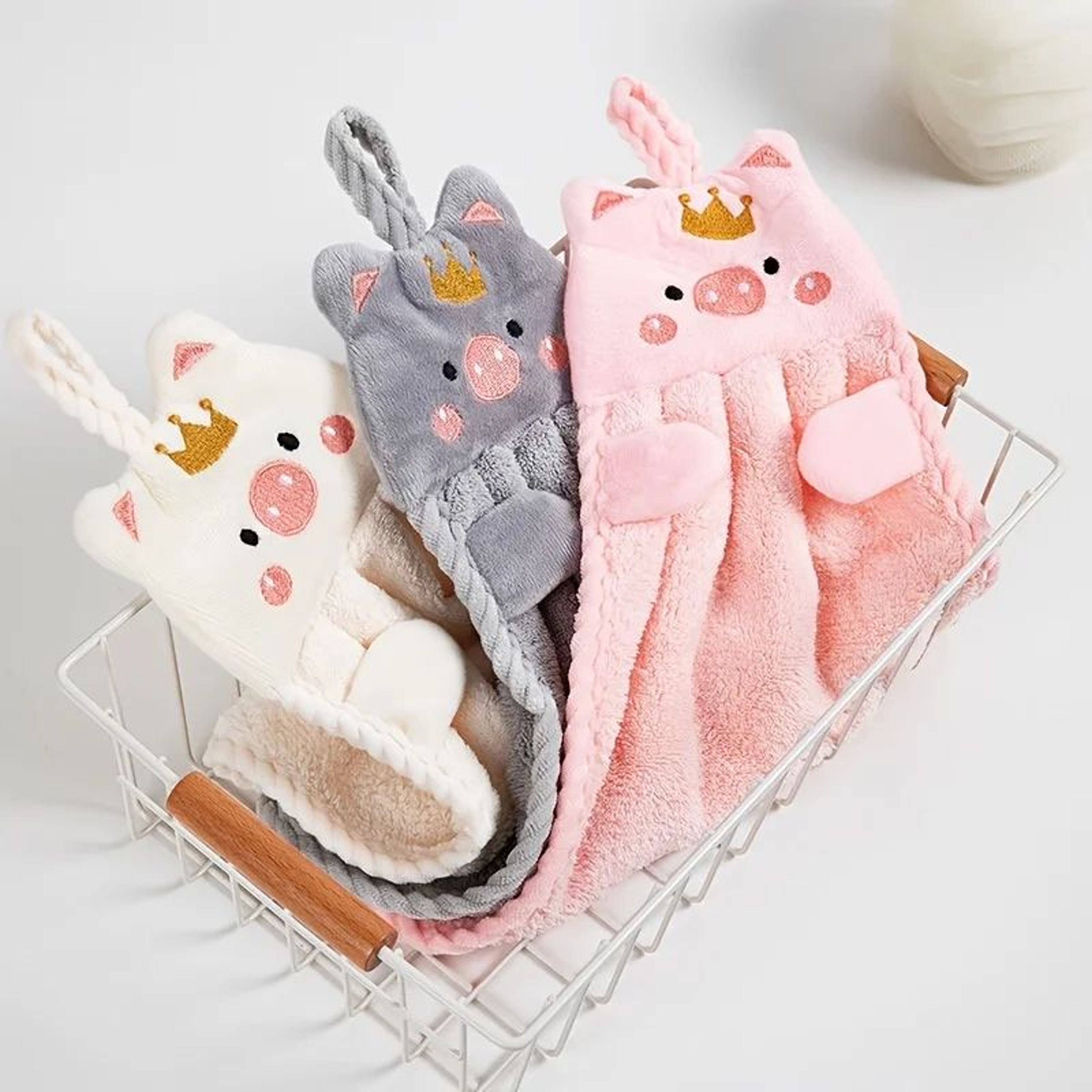 Cute Microfiber Hand Towels  Ultra Absorbent Hanging Kitchen  Bathroom Cleaning Cloth 2