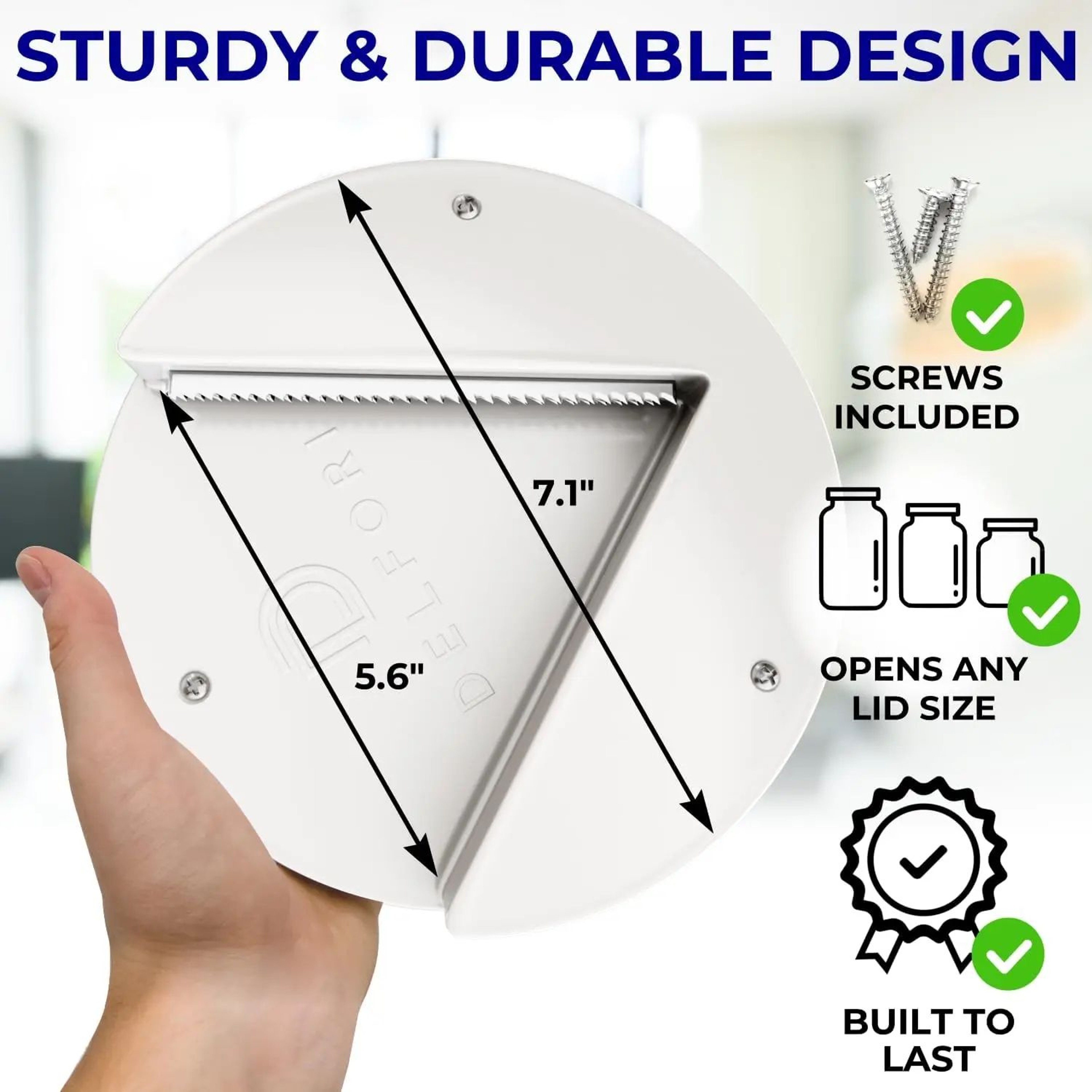 Under Cabinet Jar Opener  Easy Grip Lid Opener For Seniors Arthritis  Weak Hands 5