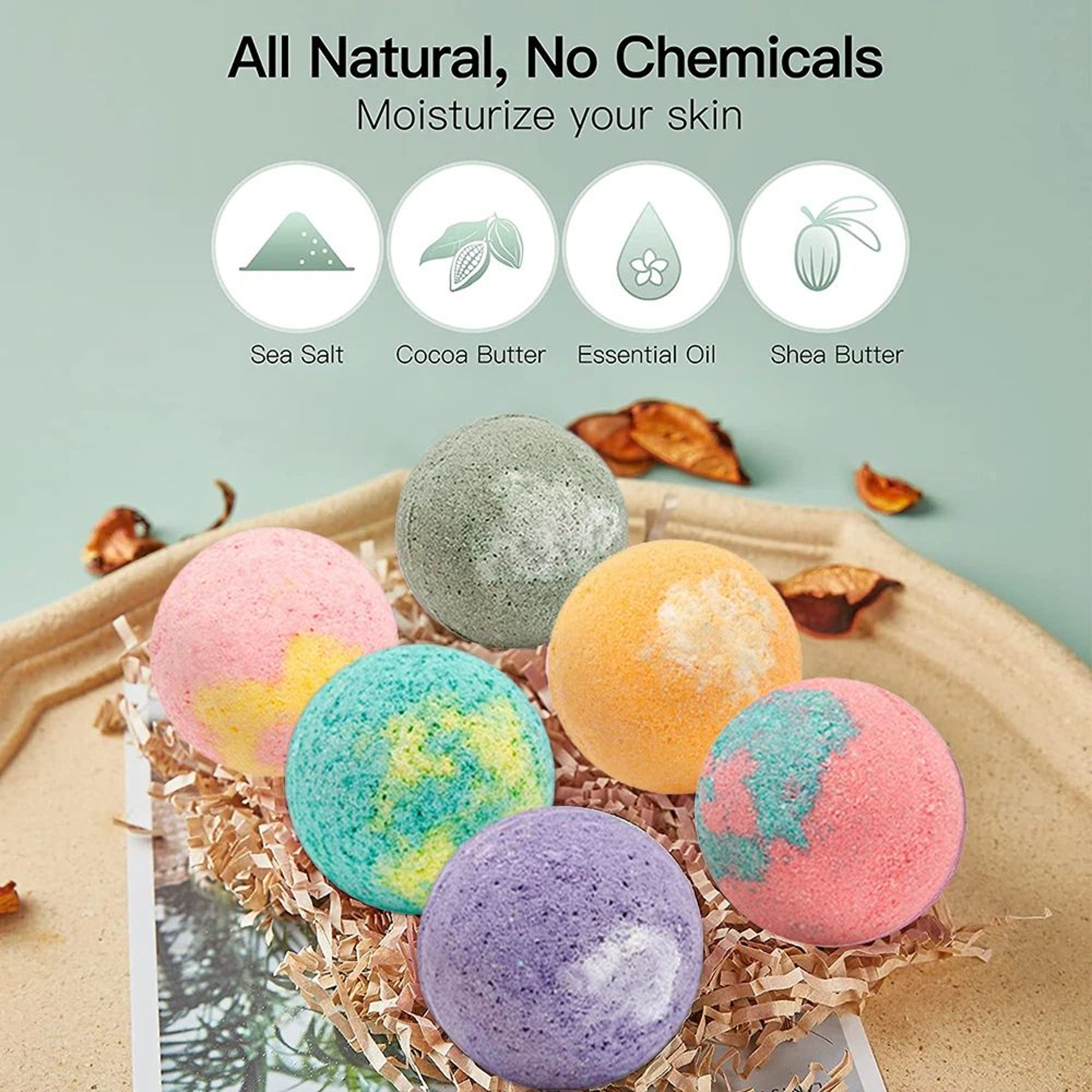 12pcs Organic Bath Bomb Gift Set  Handmade Essential Oil Bath  Foot Spa Bombs For Relaxation 0