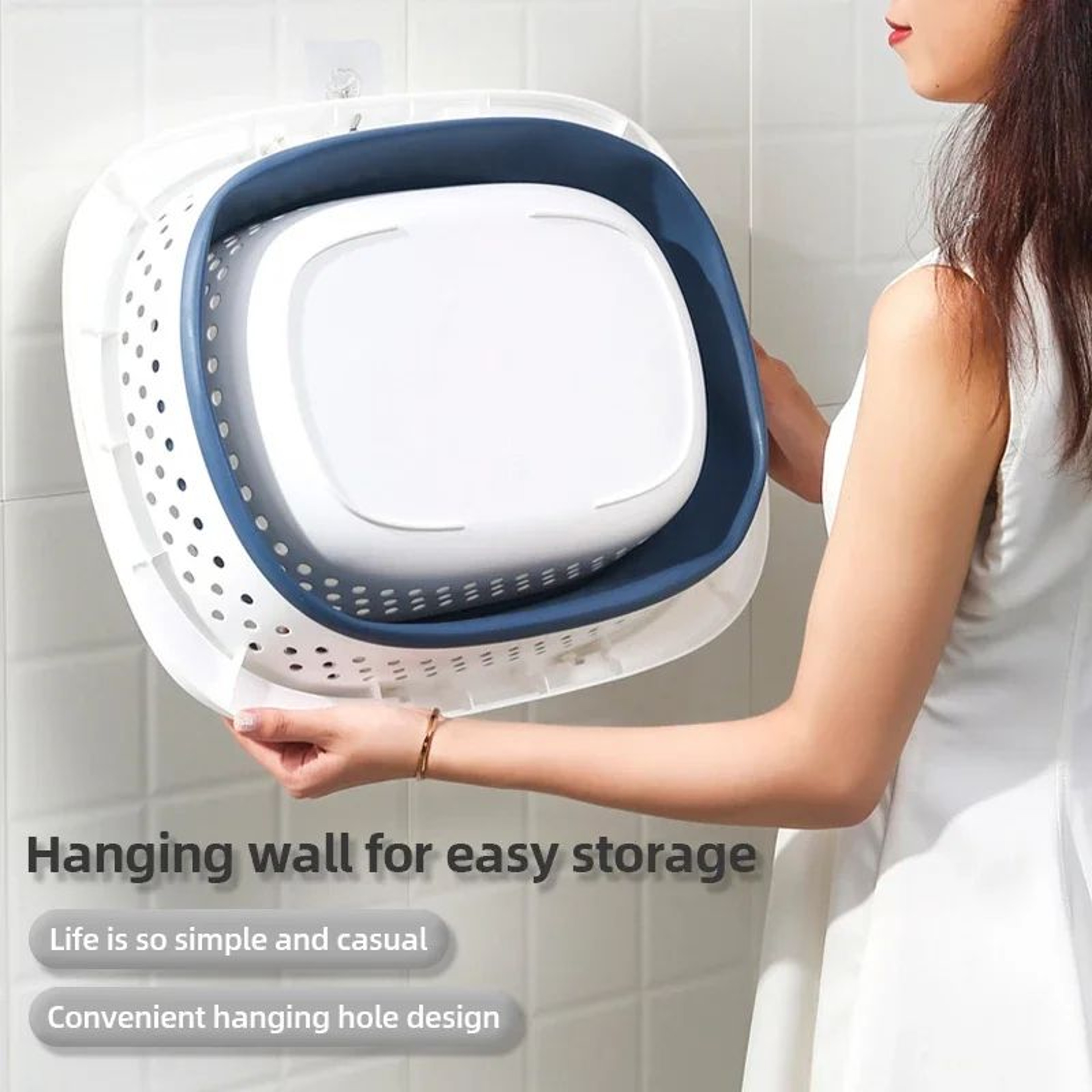 Collapsible Folding Laundry Basket  Large Capacity PopUp Plastic Clothes Hamper With SpaceSaving De 2