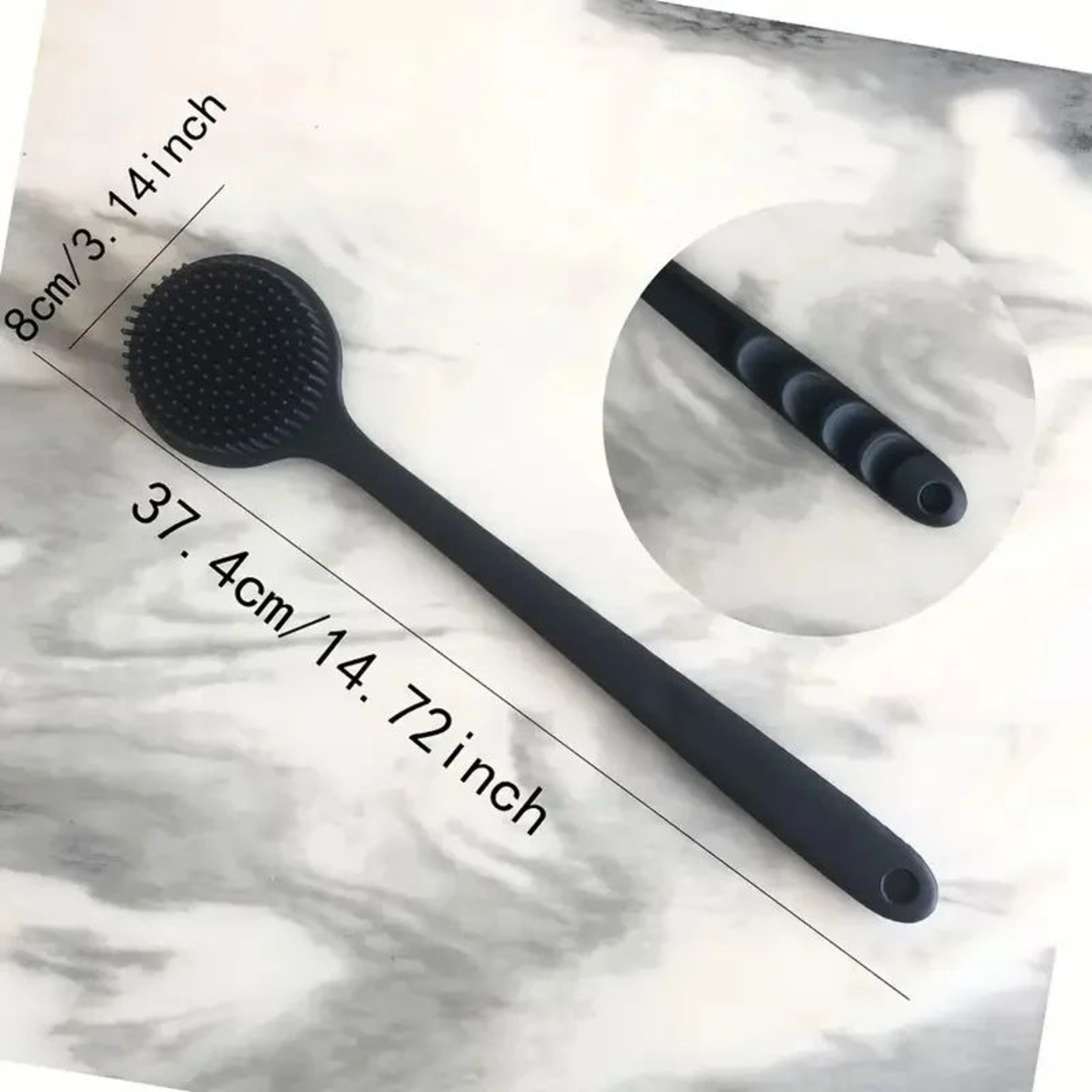 Long Handle Silicone Bath Brush  Soft Bristle Back Scrubber For Deep Cleansing  Spa Massage 6