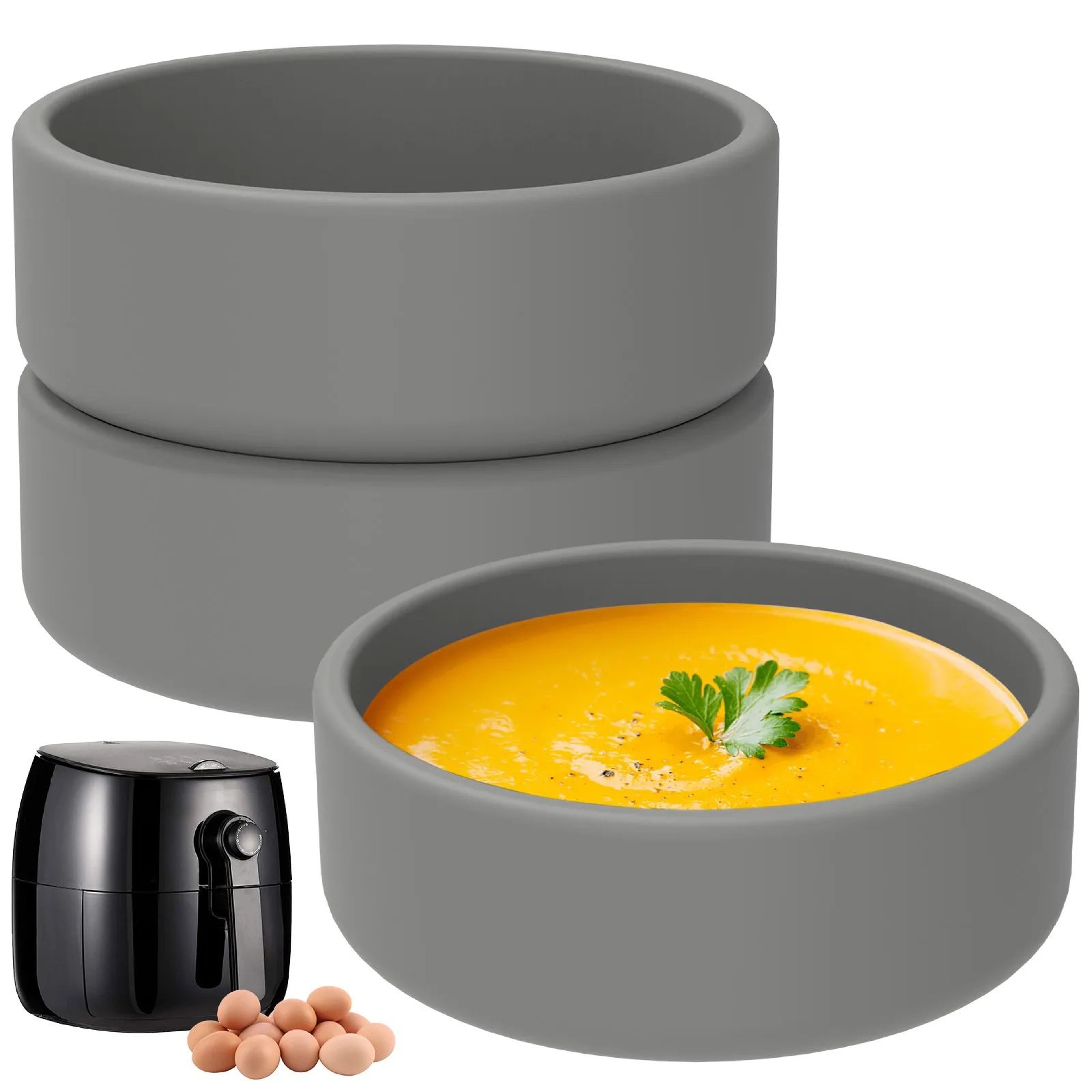 Silicone Air Fryer Egg Mold Cups  NonStick HeatResistant Egg Poacher  Baking Cups For Air Fryer Ove 7