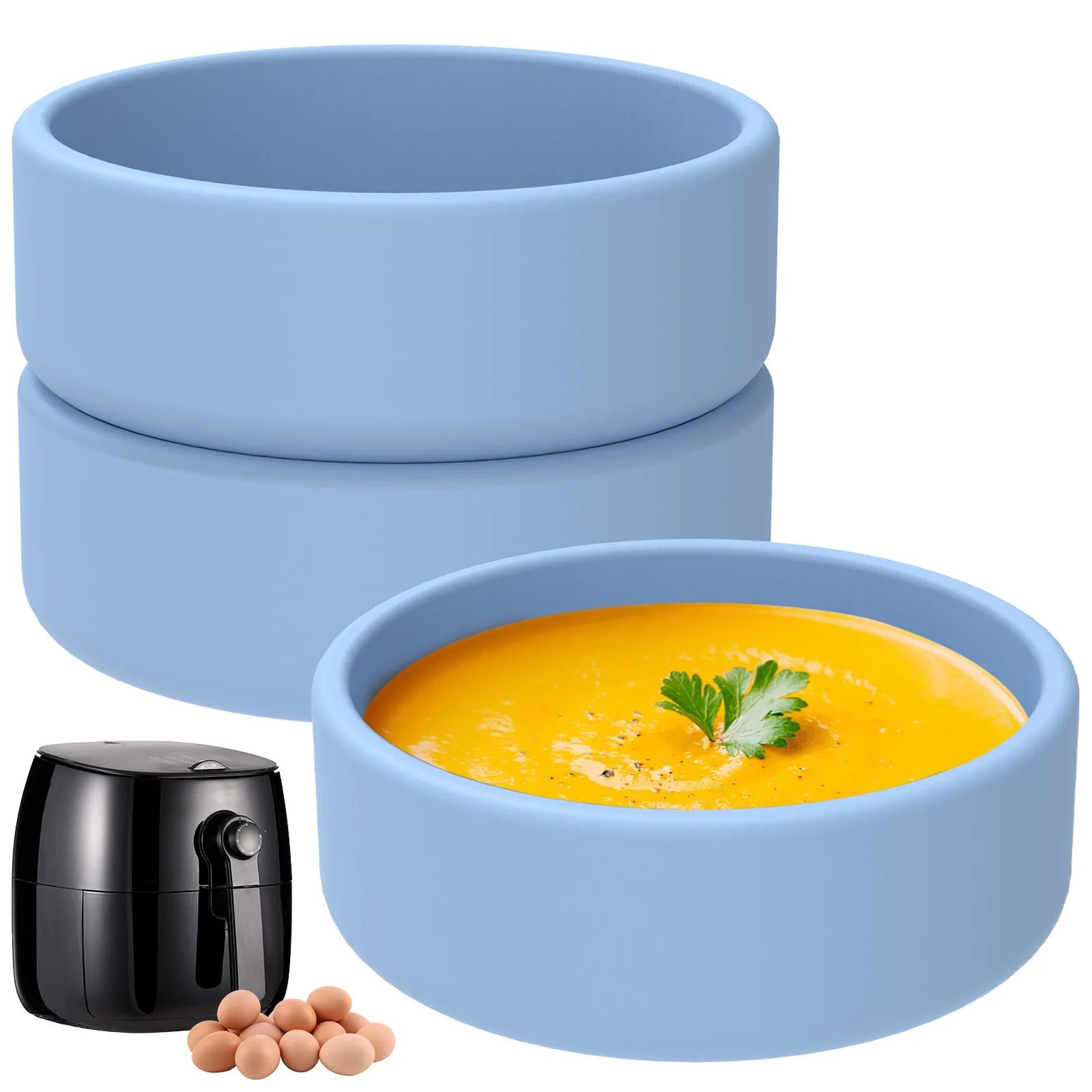 Silicone Air Fryer Egg Mold Cups  NonStick HeatResistant Egg Poacher  Baking Cups For Air Fryer Ove 6