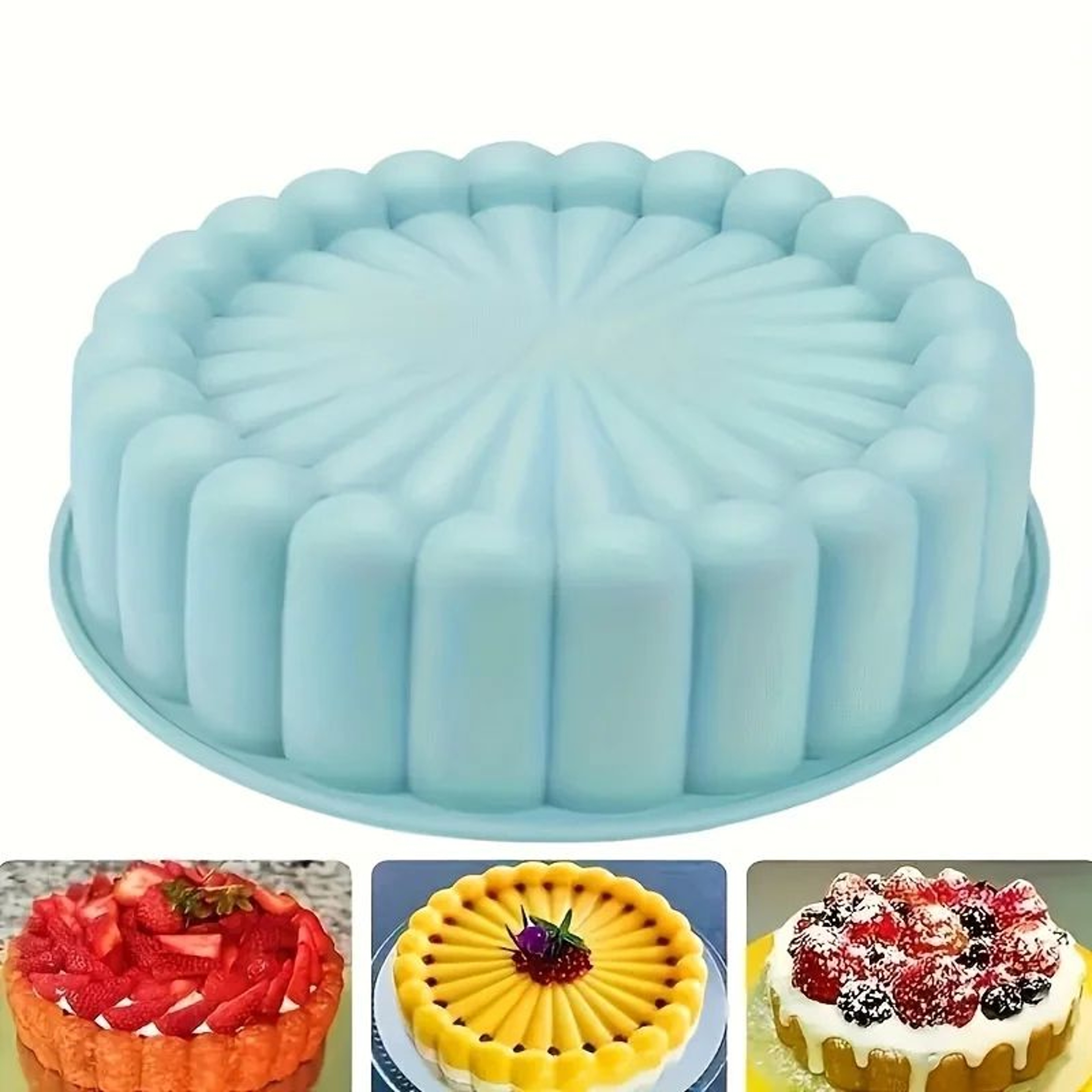 NonStick Silicone Sunflower Cake Mold  Flexible 100Fold Circular Baking Pan For Cakes  Desserts 3