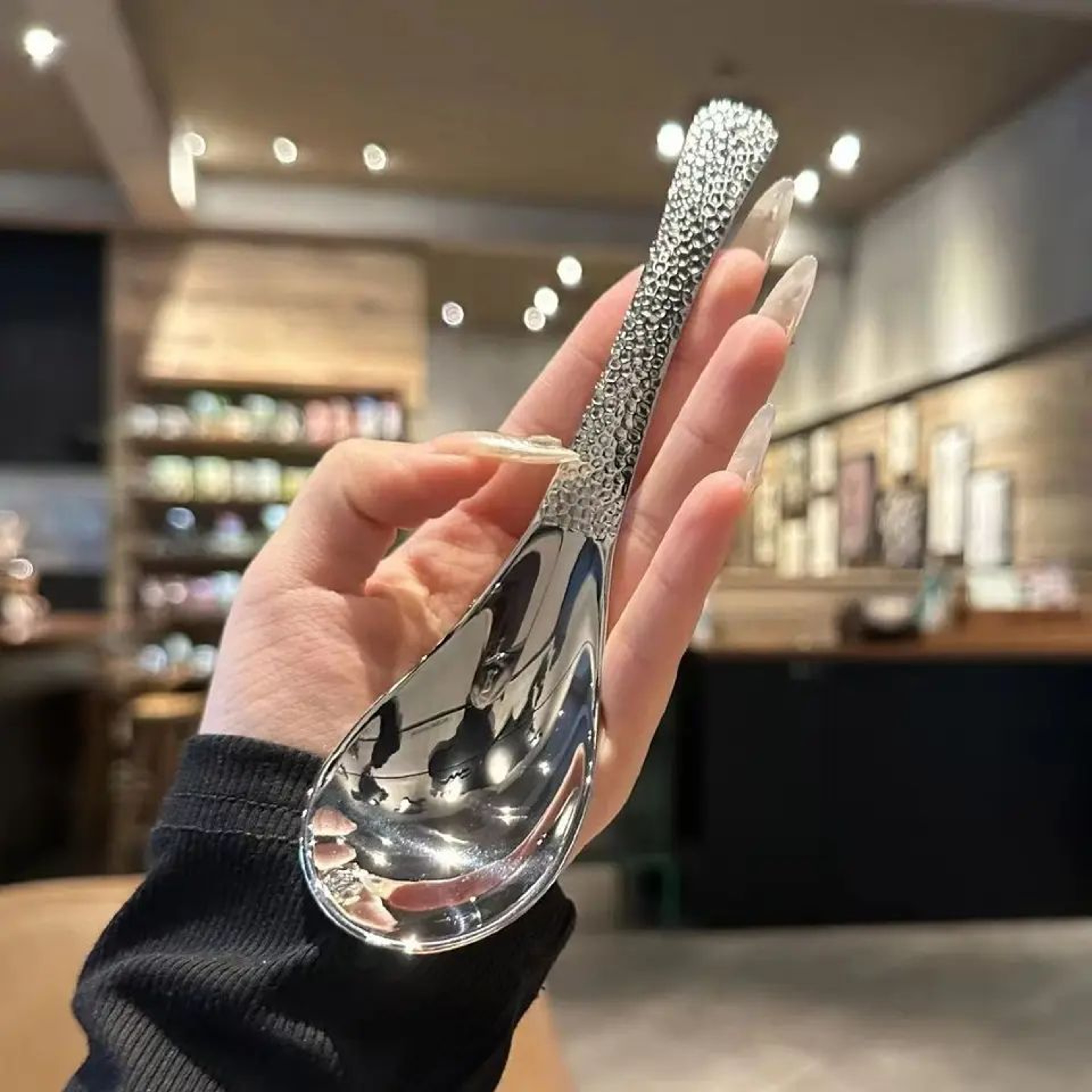 2Piece Stainless Steel Large Capacity Spoon Set  Mirror Polished Dessert  Fruit Serving Spoons For  1