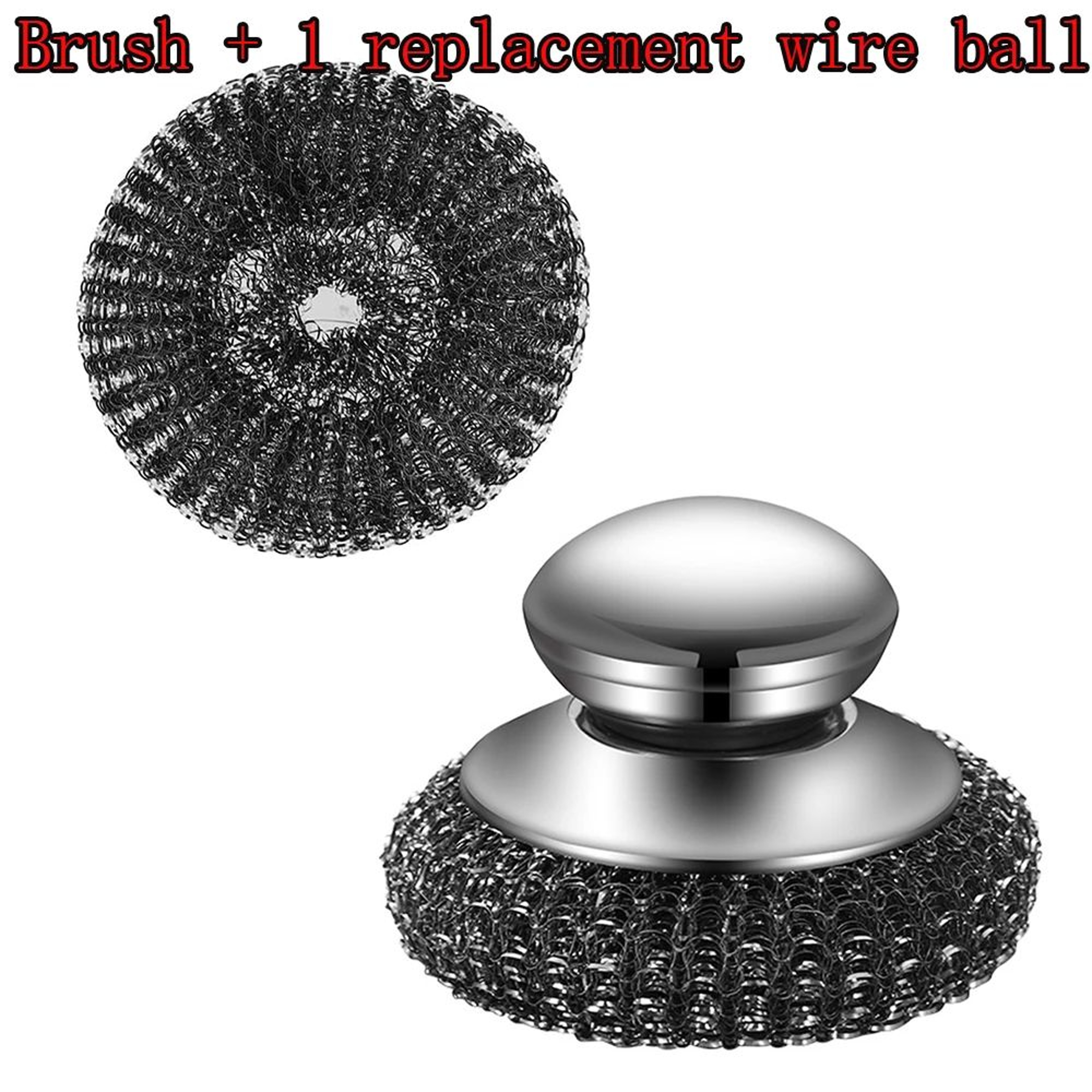 Stainless Steel Wool Scrubber Brush With Handle  HeavyDuty Dish  Grill Cleaning Brush For Pots Pans 7