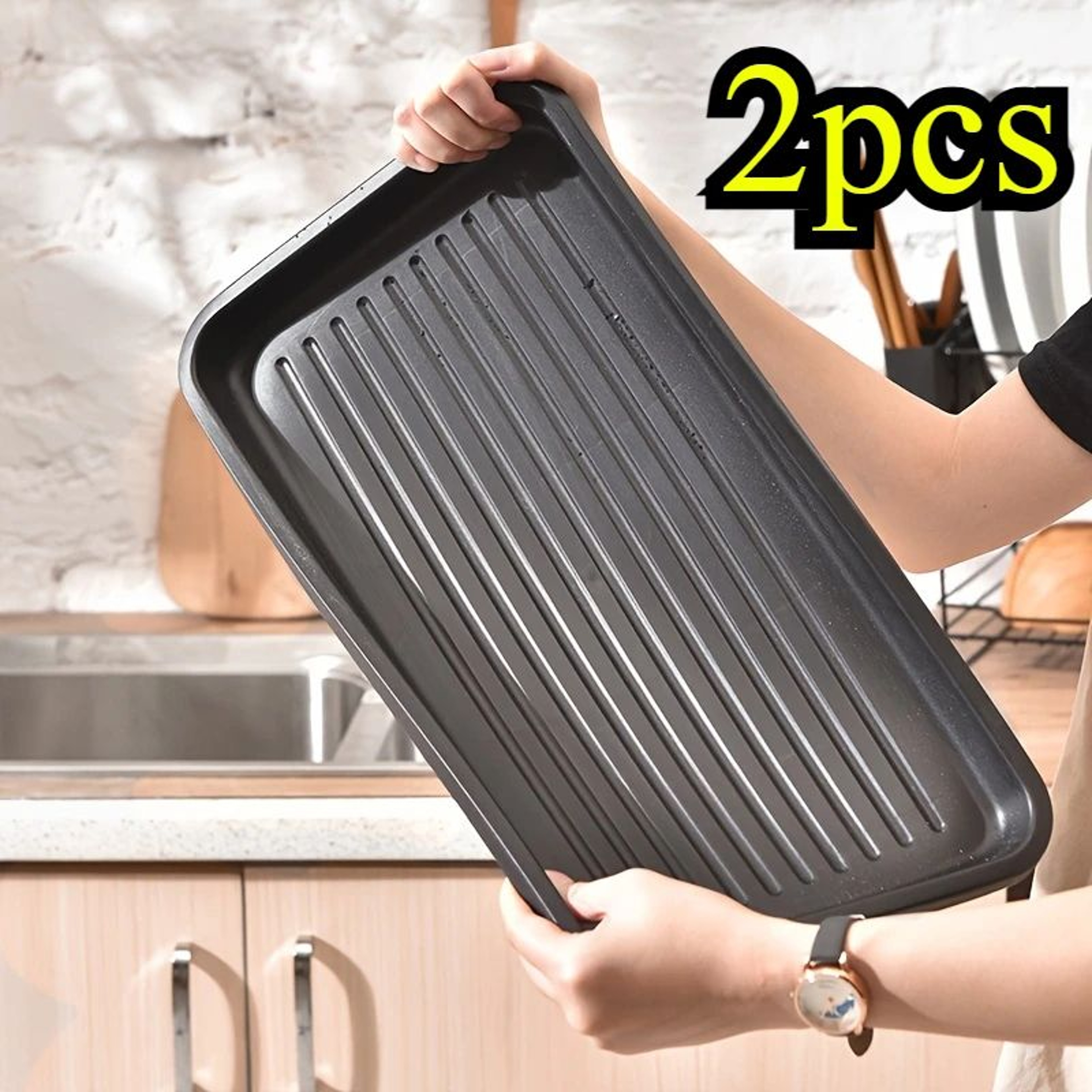 Waterproof UnderSink Mat Liner  Durable Cabinet Drip Tray Protector For Kitchen  Bathroom Storage 8
