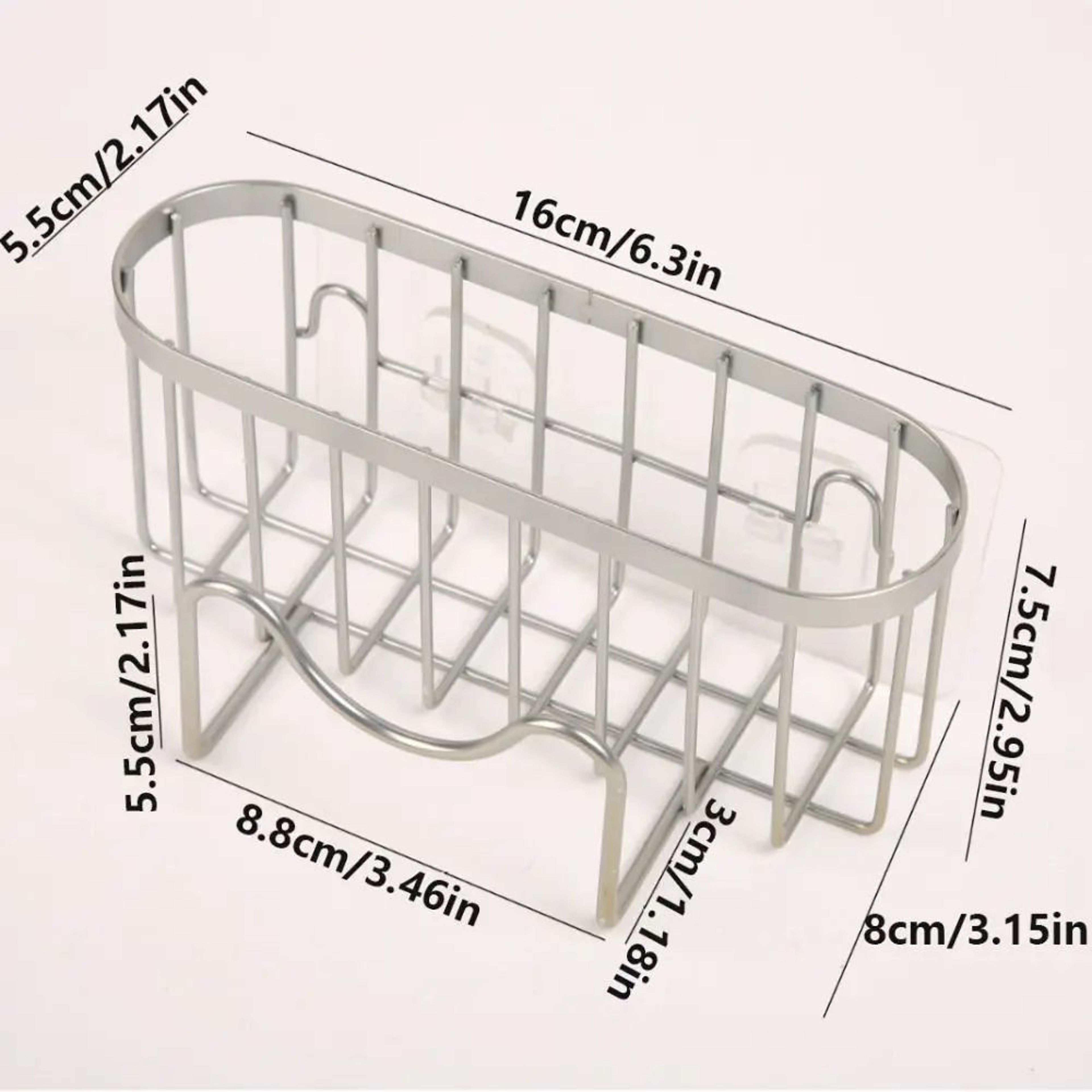 Stainless Steel Sink Sponge Holder Rack  Suction Cup  Adhesive Kitchen Organizer With Fast Drainage 5