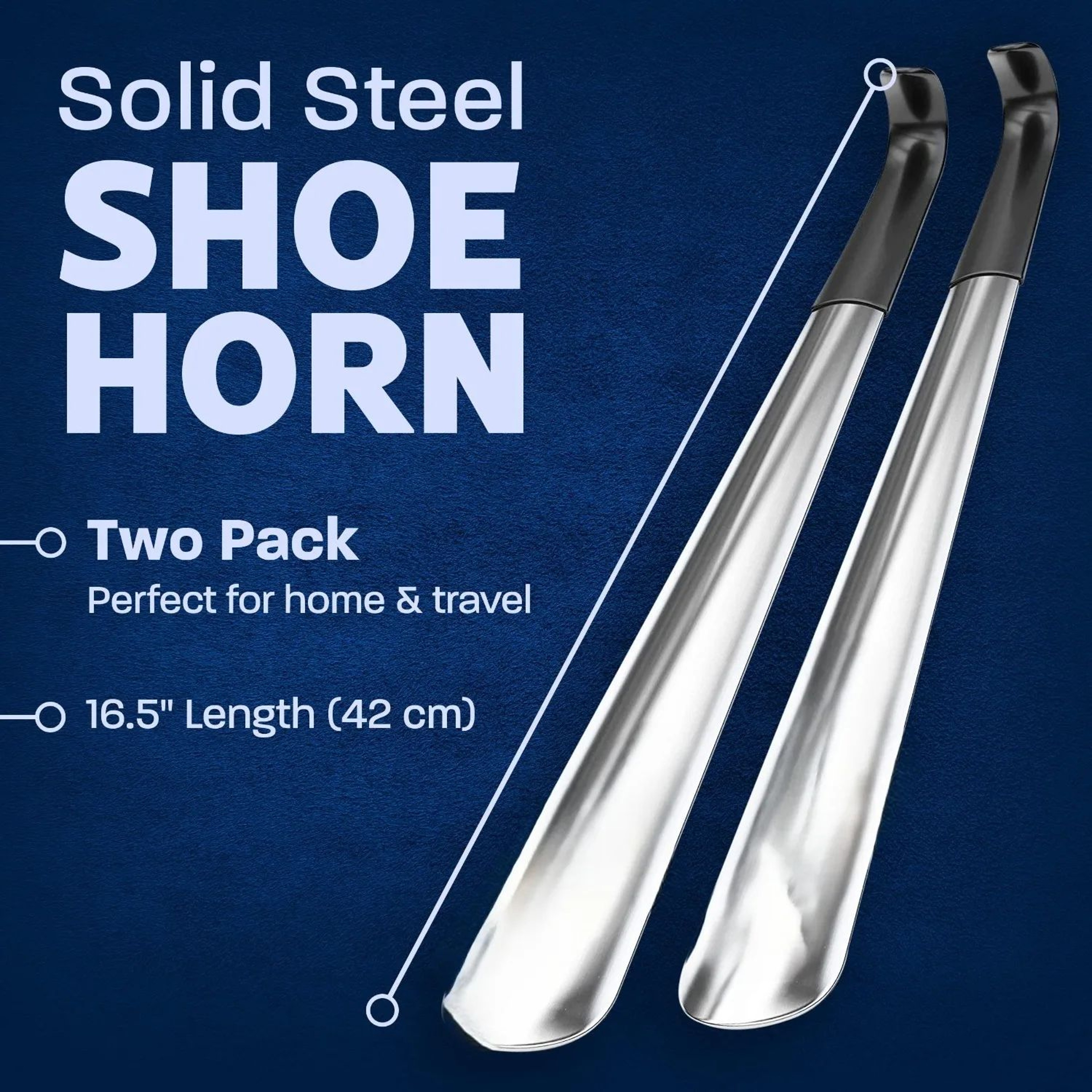 165in Long Handle Metal Shoe Horn  Durable Easy SlipOn Shoe Helper For Men  Women 1