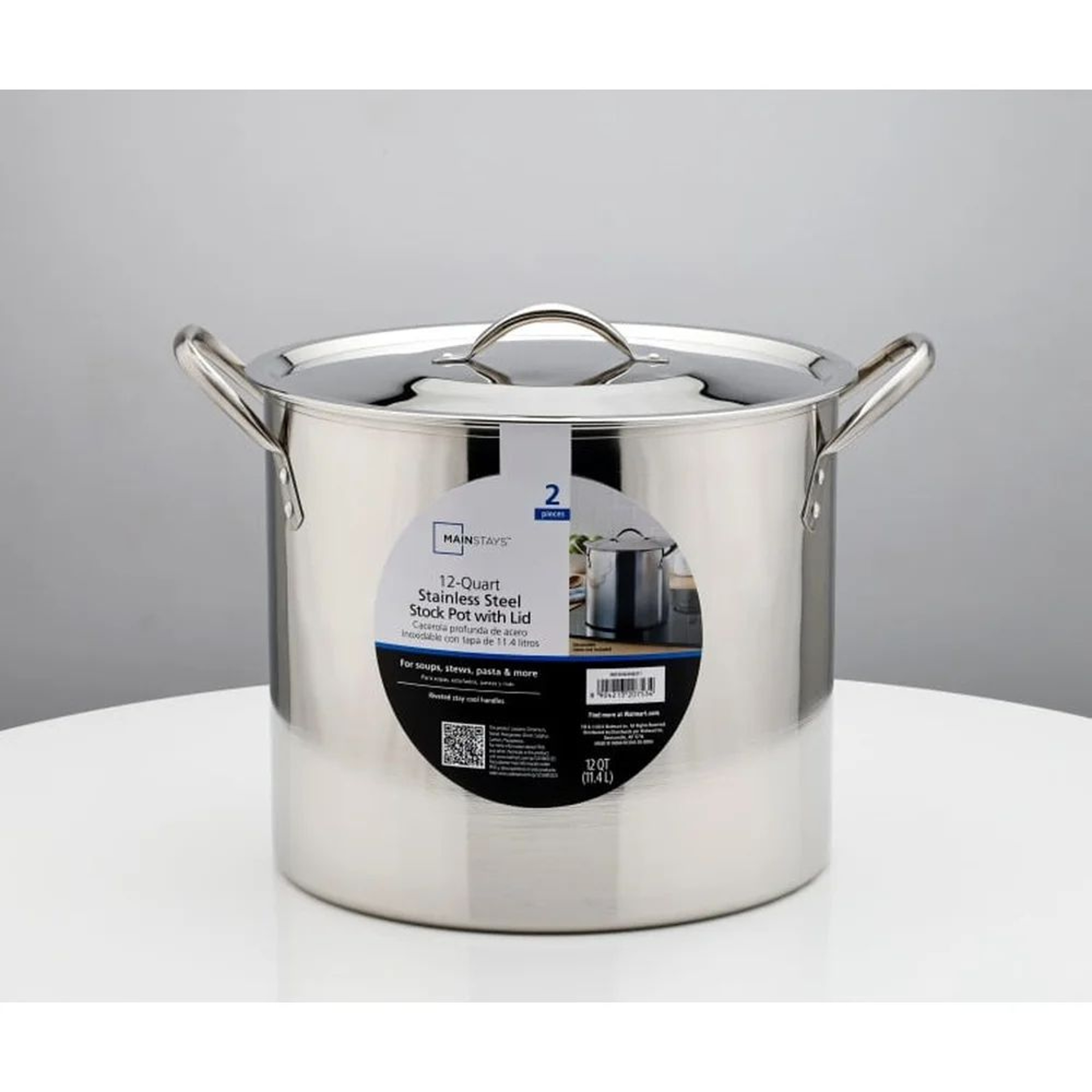 12Quart Stainless Steel Stock Pot With Lid  Heavy Duty Cooking Pot With StayCool Handles 3