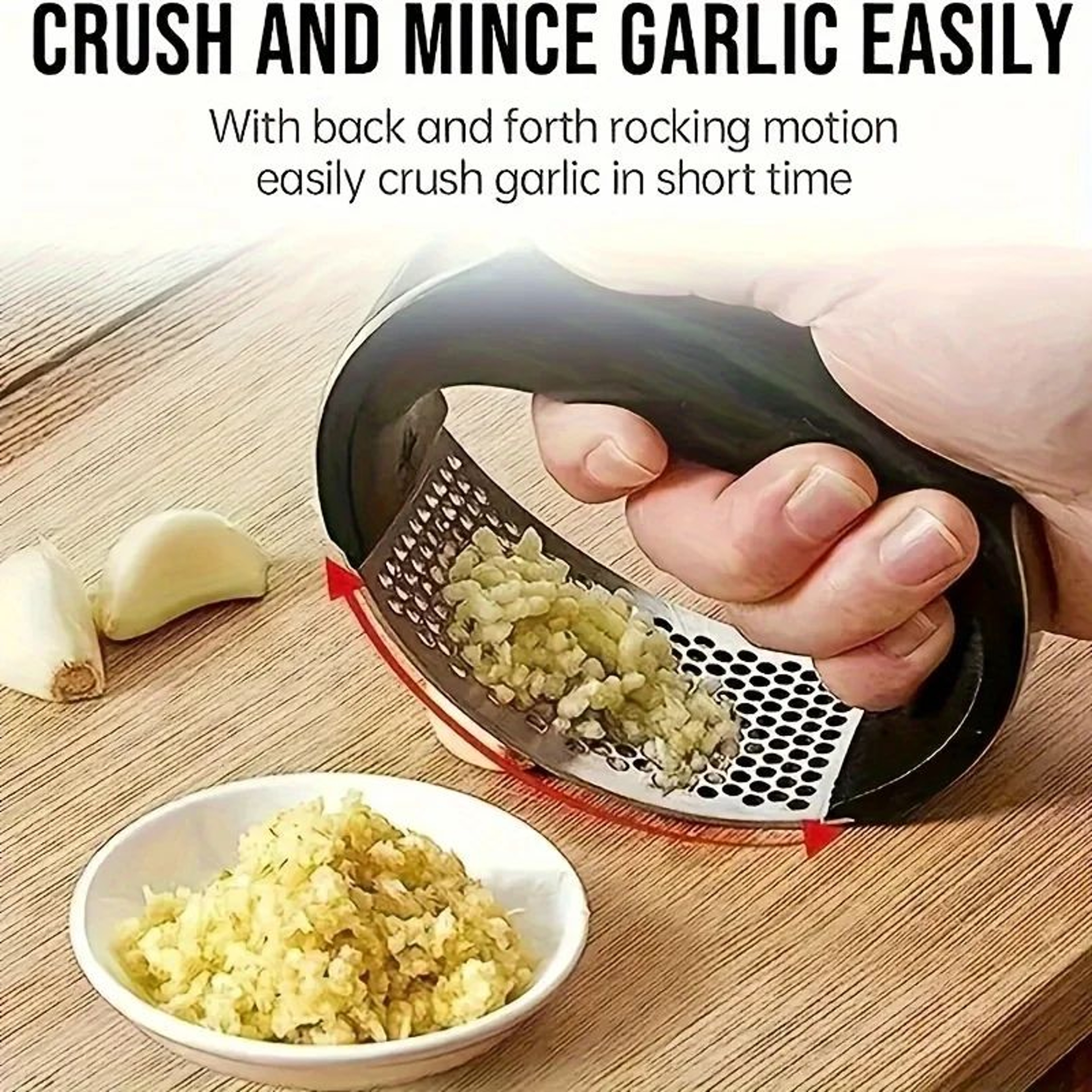4in Stainless Steel Garlic Press  Heavy Duty Garlic  Ginger Mincer Easy Clean Kitchen Tool 1