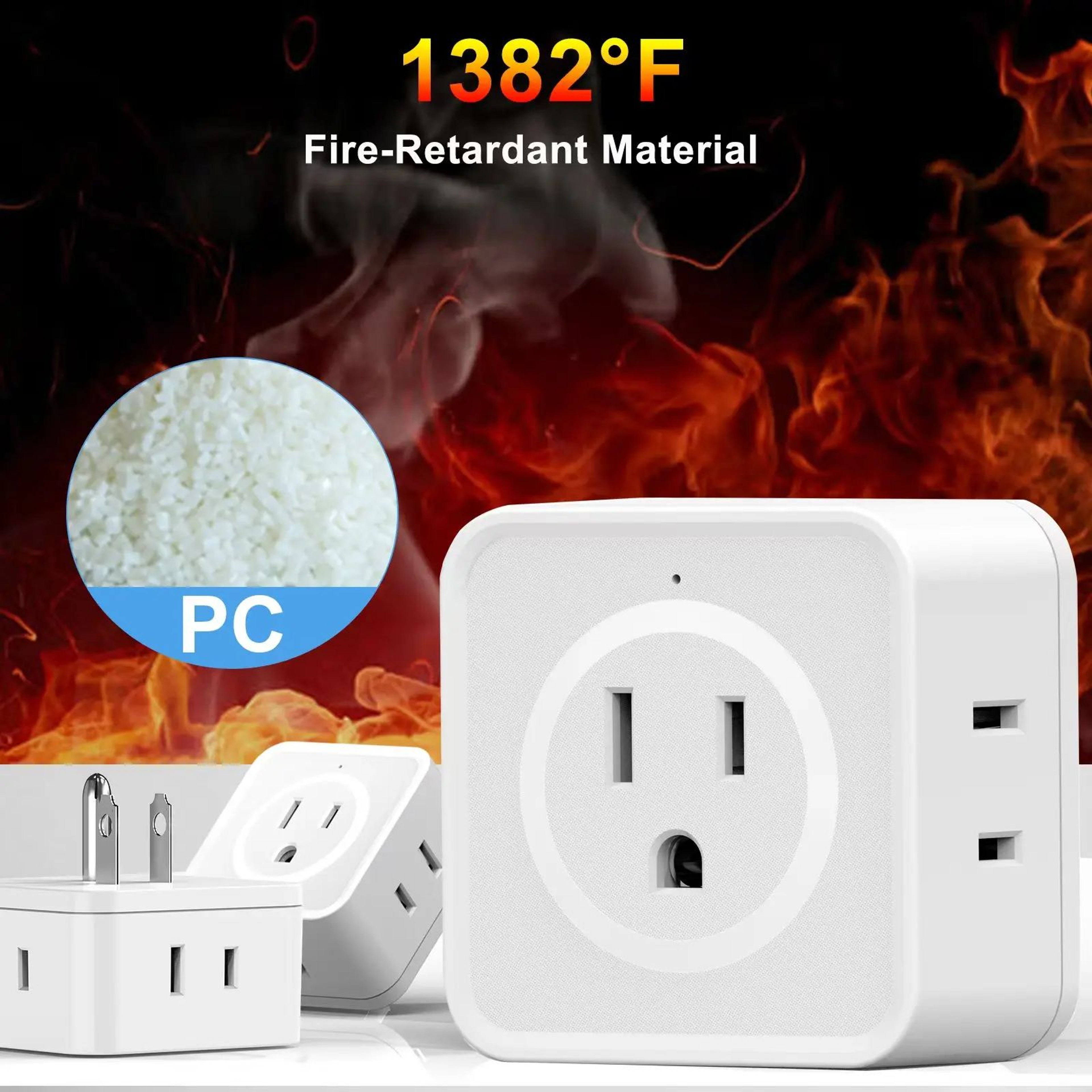 5Way Wall Outlet Extender  Compact Multi Plug Splitter For Home Travel  Office 4
