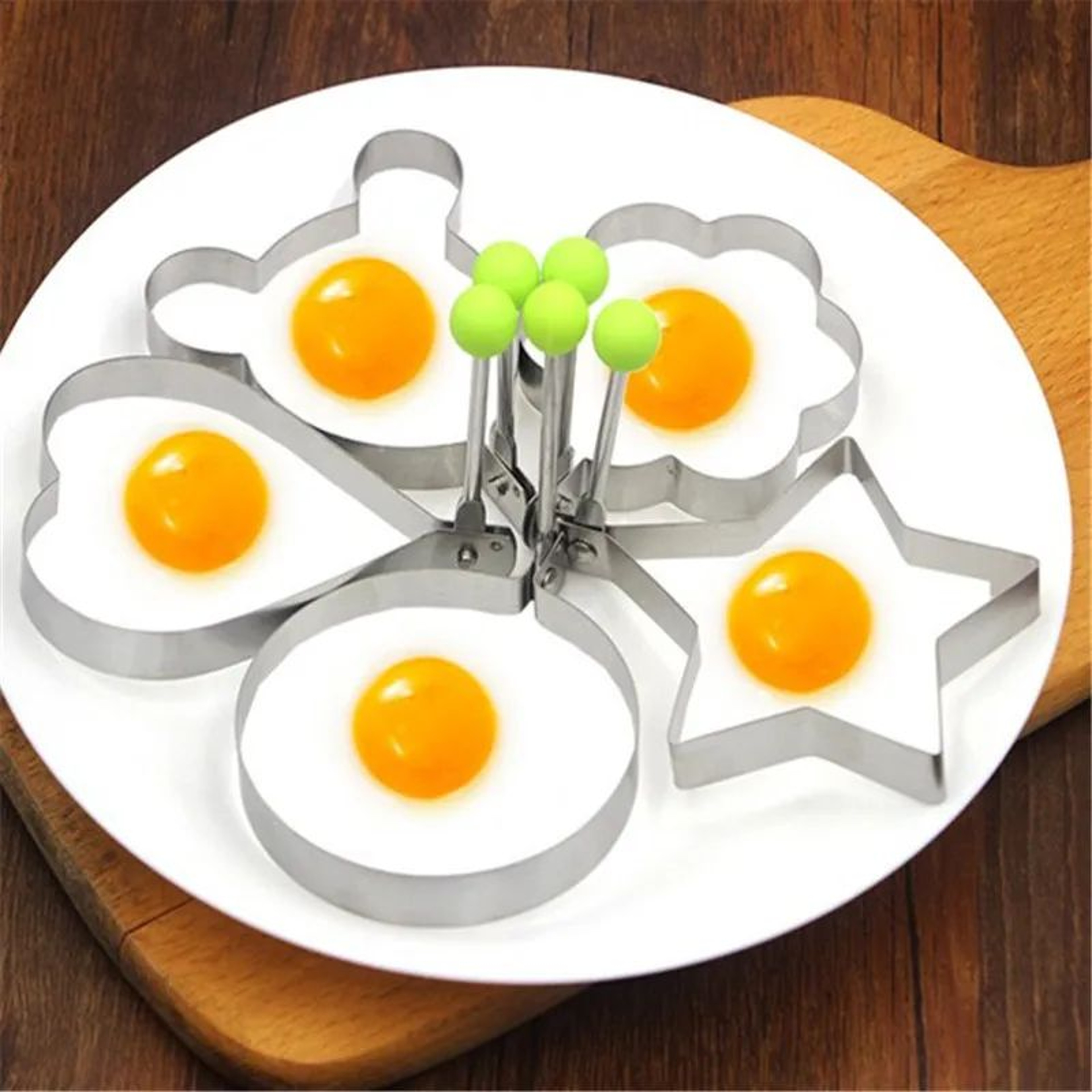 HeartShaped Egg Frying Mold  Stainless Steel Pancake  Egg Ring For Perfect Breakfast Shapes 0
