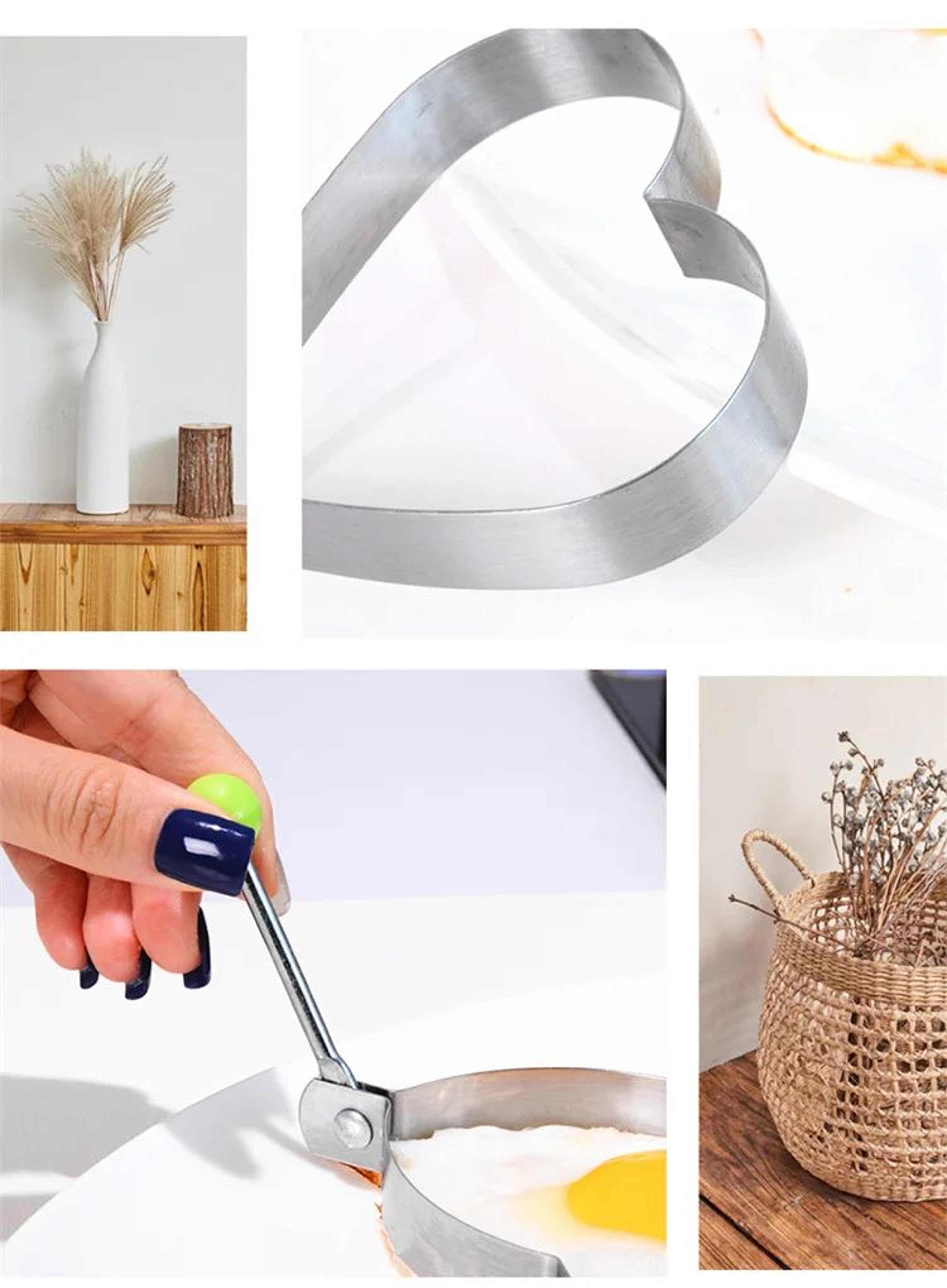 HeartShaped Egg Frying Mold  Stainless Steel Pancake  Egg Ring For Perfect Breakfast Shapes 2