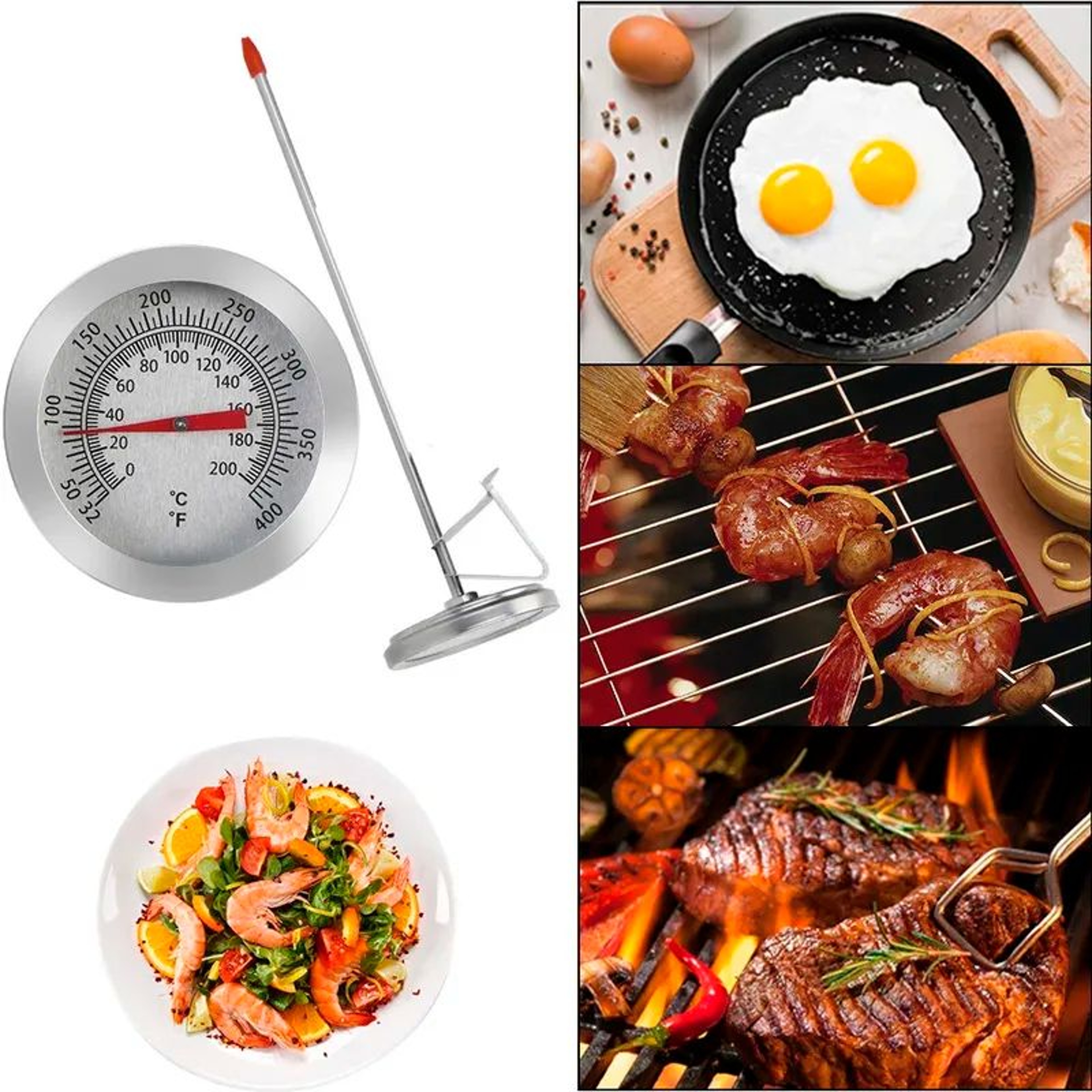 Stainless Steel Food Thermometer  32392F Instant Read Probe For Cooking Milk  Meat 2