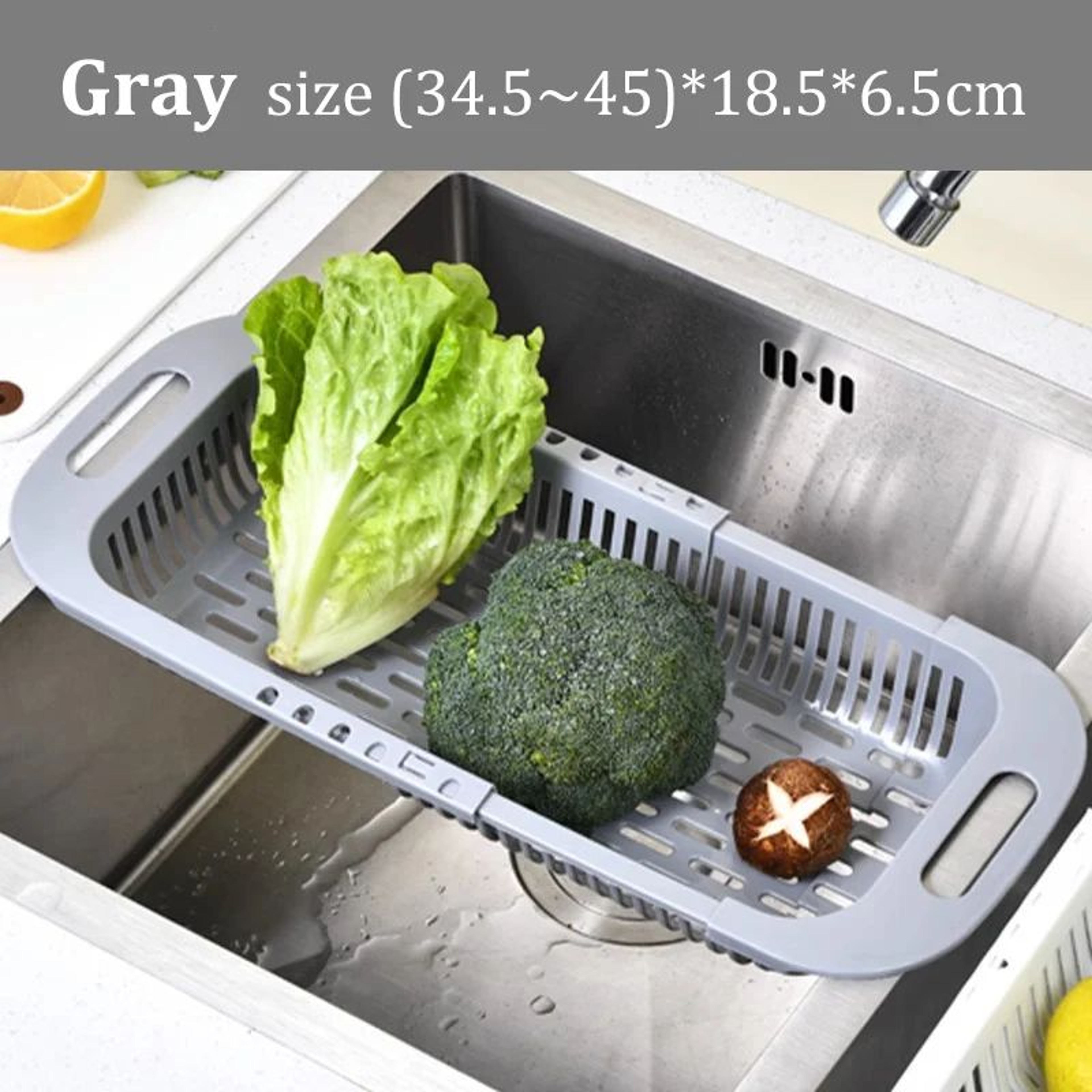 FlexiSink 3in1 Expandable Drain Basket  Adjustable Kitchen Sink Storage Vegetable Washer  Dish Rack 6