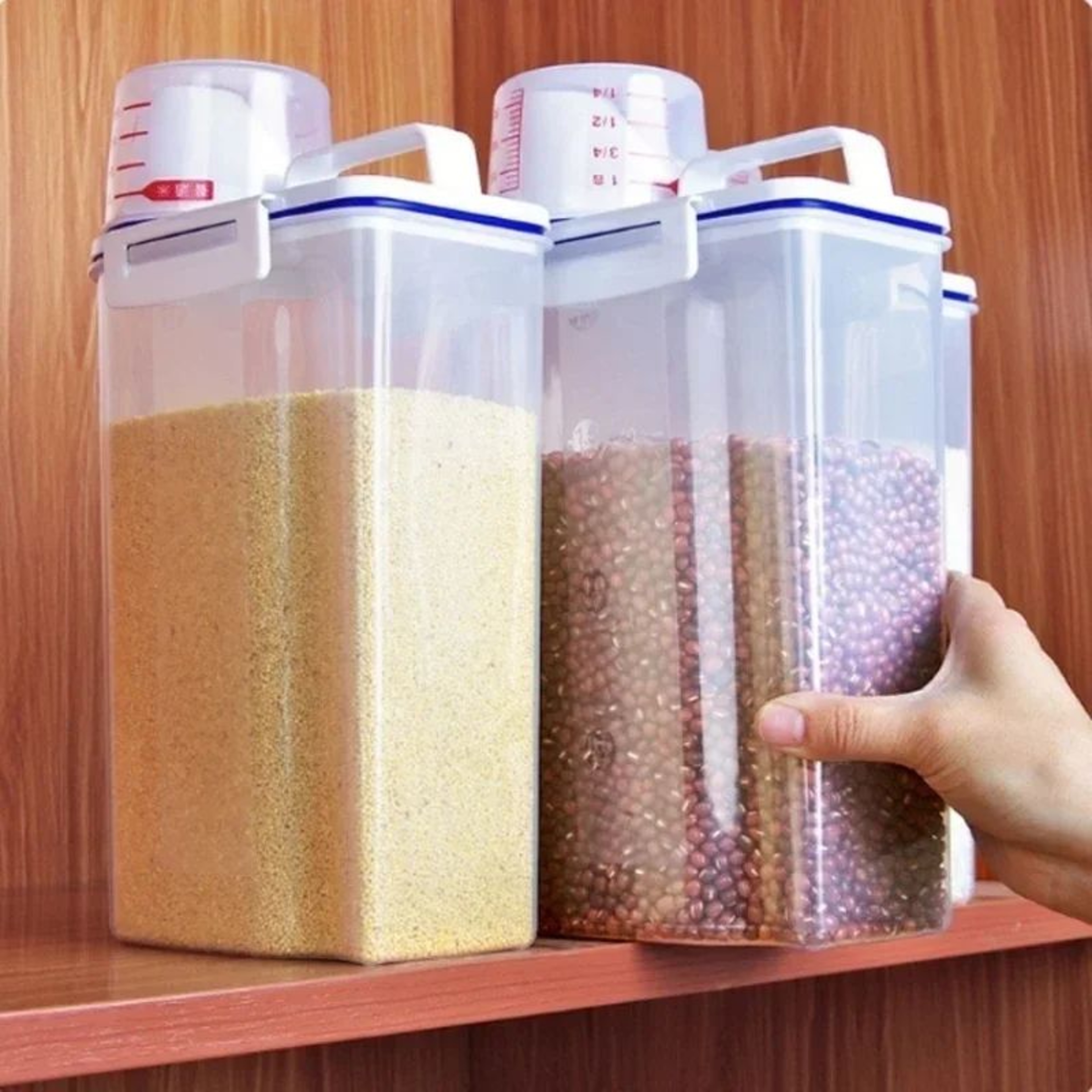 GrainGuard Airtight Storage Container  Large PP Rice  Cereal Dispenser With Measuring Cup 1