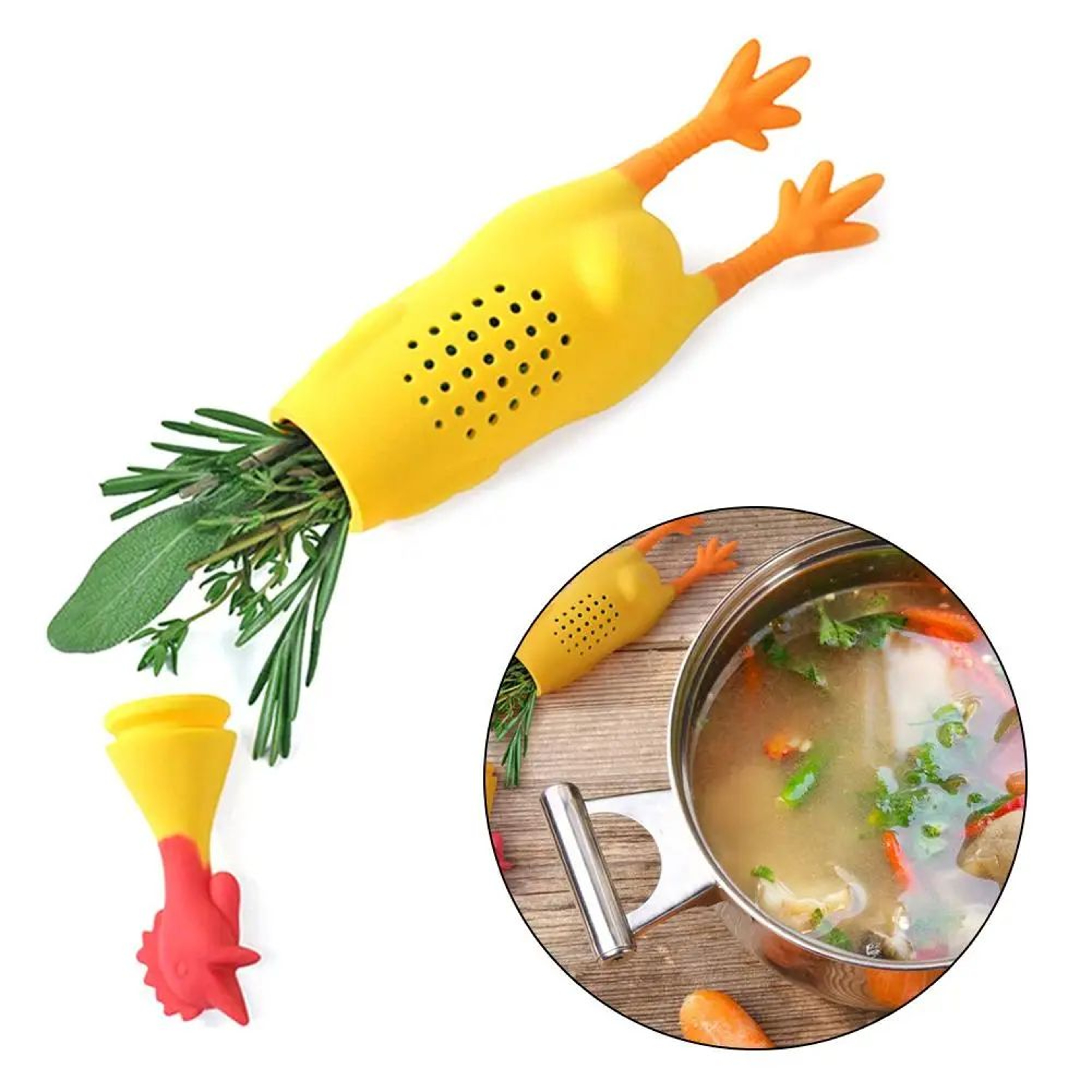 CluckInfuse Silicone Chicken Herb Infuser  Fun Soup  Stew Seasoning Filter Kitchen Gadget 1