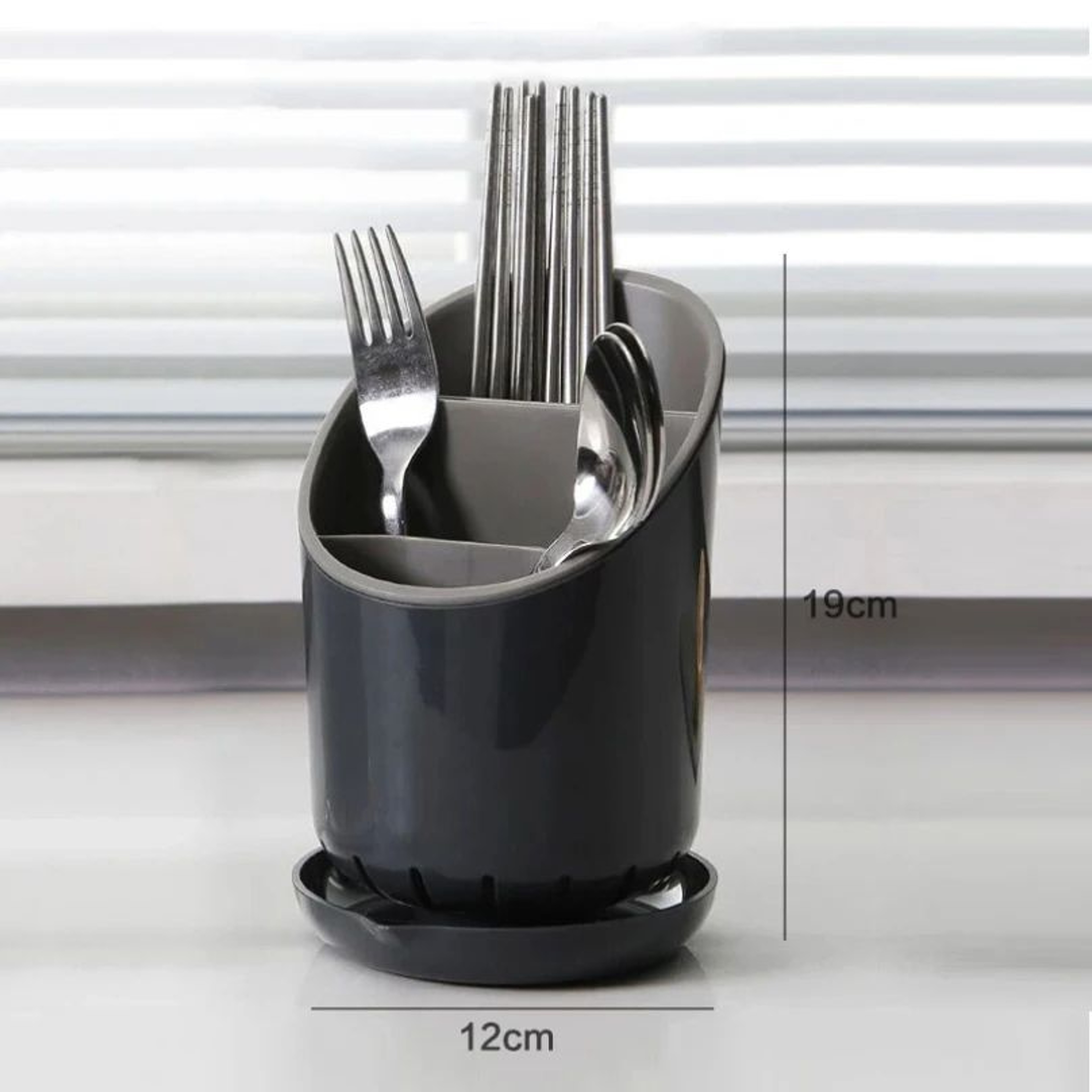Kitchen Chopstick Holder With Drain Tray  MultiLayer Utensil Storage Organizer Rack 4