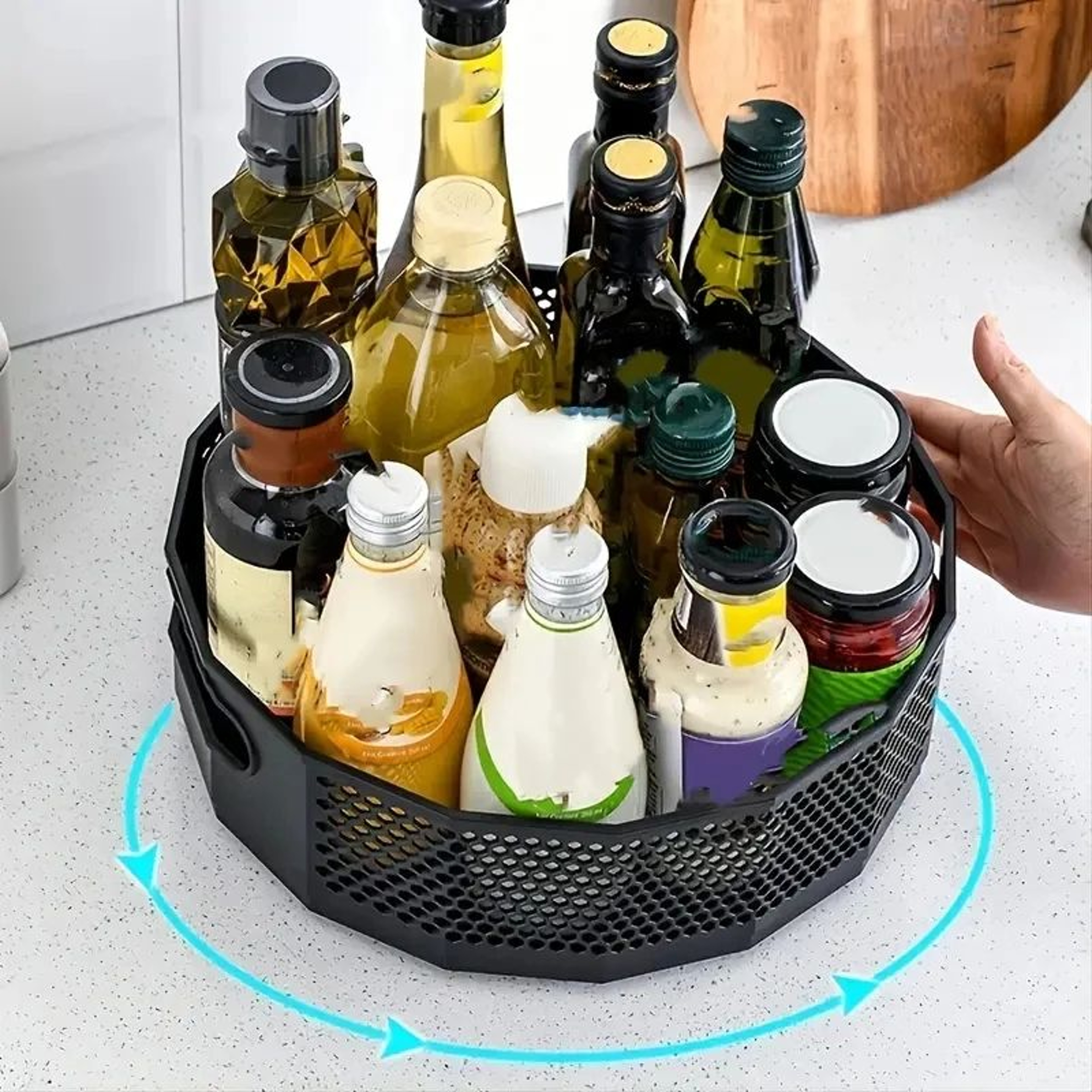 360 Rotating Storage Rack Organizer  MultiPurpose Lazy Susan For Kitchen Bathroom  Countertop 1