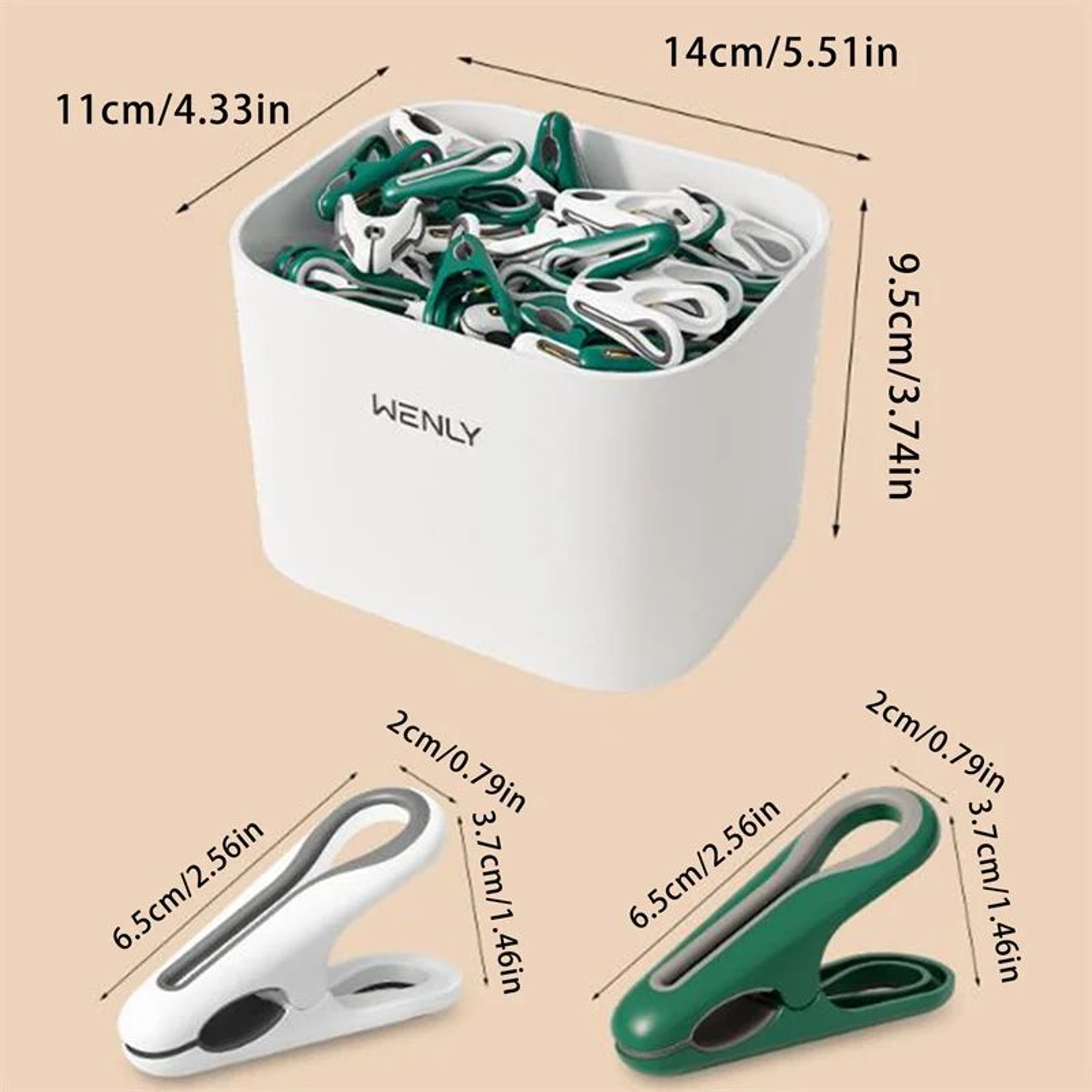 MultiFunctional Laundry Peg Organizer Basket With Durable Plastic Clips  SpaceSaving Clothes Pins S 5