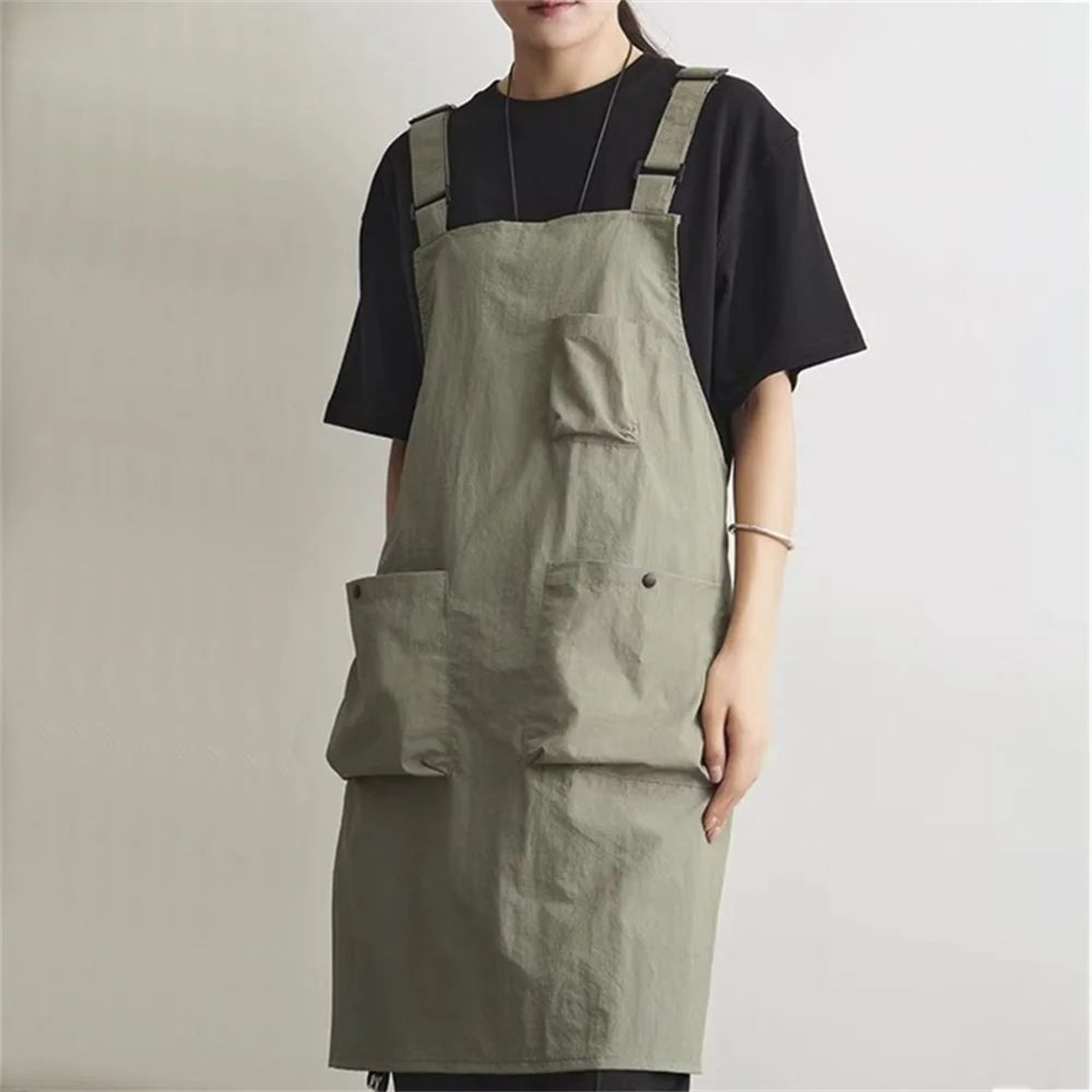 KoreanStyle Waterproof Vest Apron  Unisex MultiPurpose Workwear For Kitchen Barber Coffee Shop  Hom 6